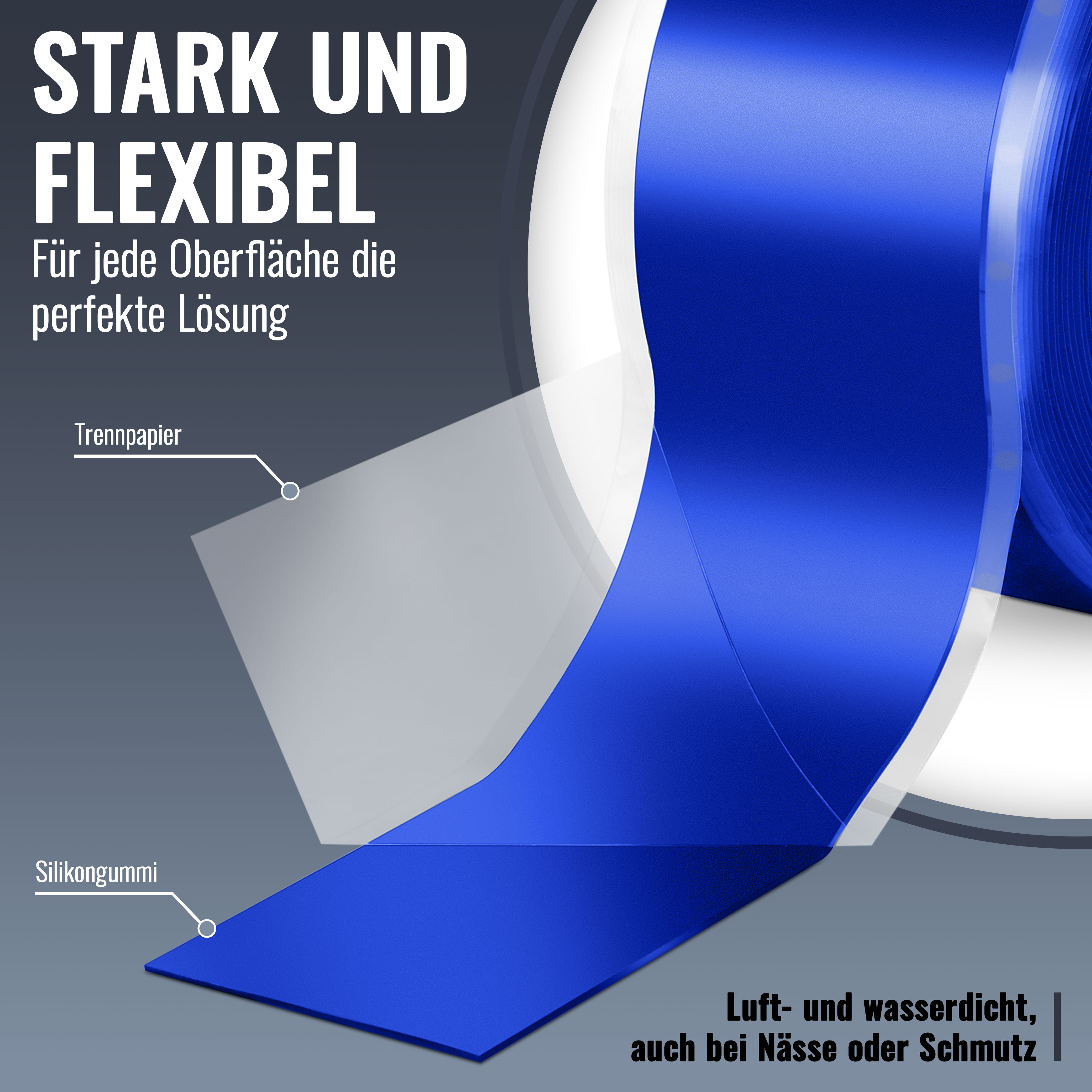 selbstverschweißendes Silikonband blau 3m x 25mm