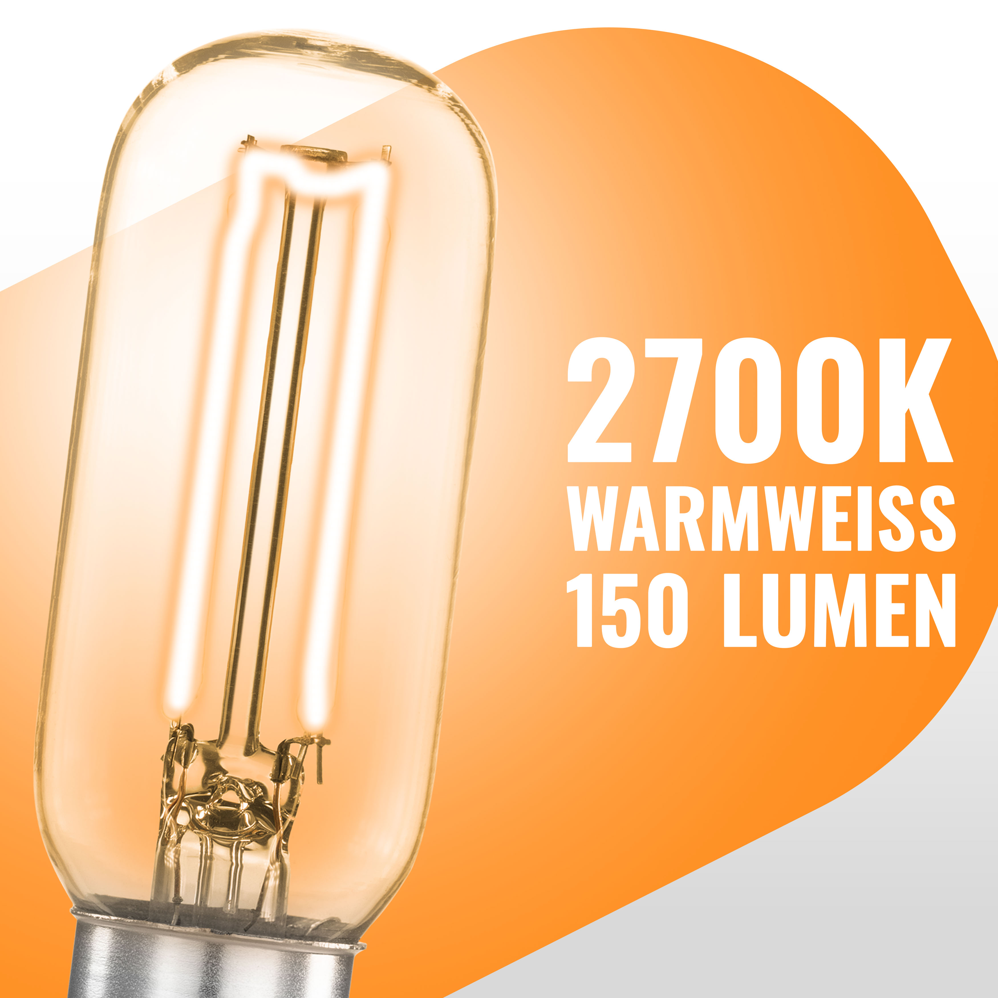 LED Lampe E14 für Dunstabzugshaube 4W 440lm warmweiß, 2 St.