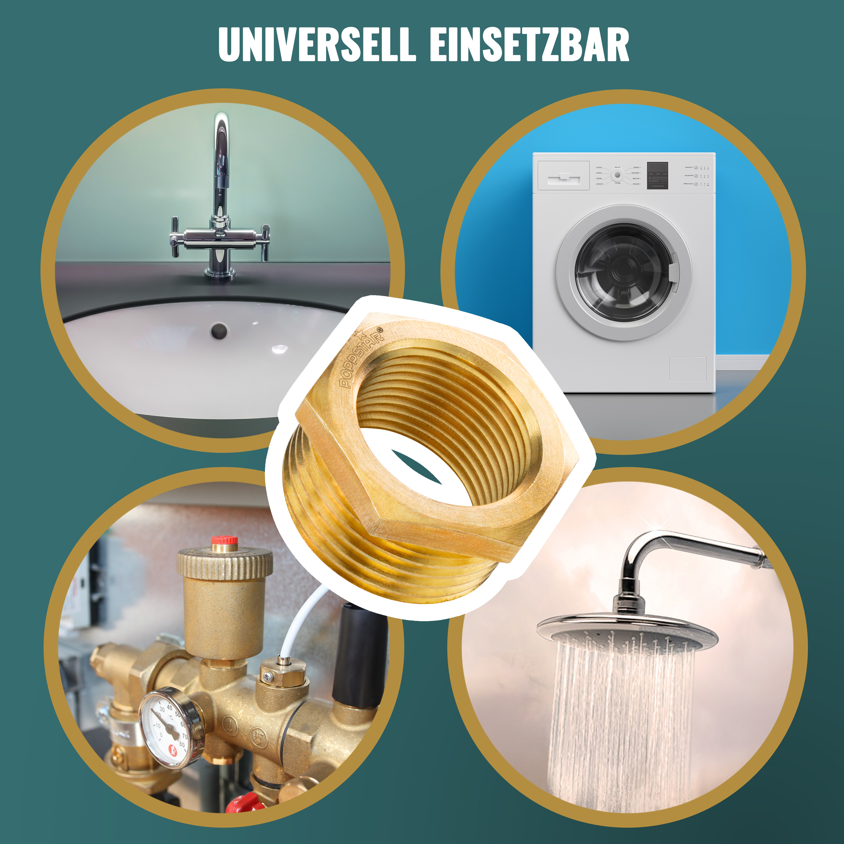 Messing Reduzierstück 3/4 Zoll IG auf 1 AG Reduzierung Übergang Messing Reduzierstück 3/4 Zoll IG auf 1 AG Reduzierung Übergang
