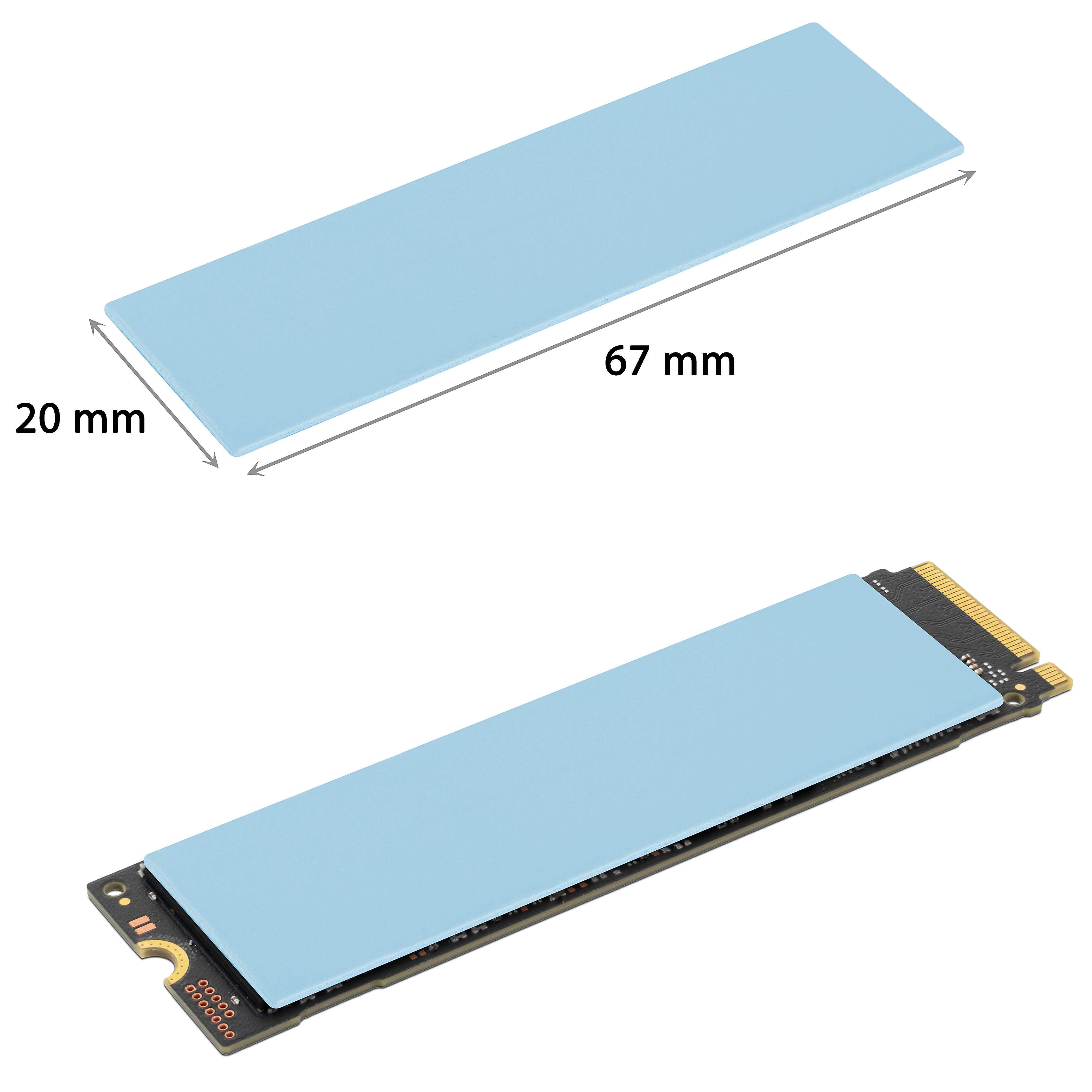 12 Wärmeleitpads (je 4x 0,5 mm/1,0 mm/1,5 mm) für M.2 SSD