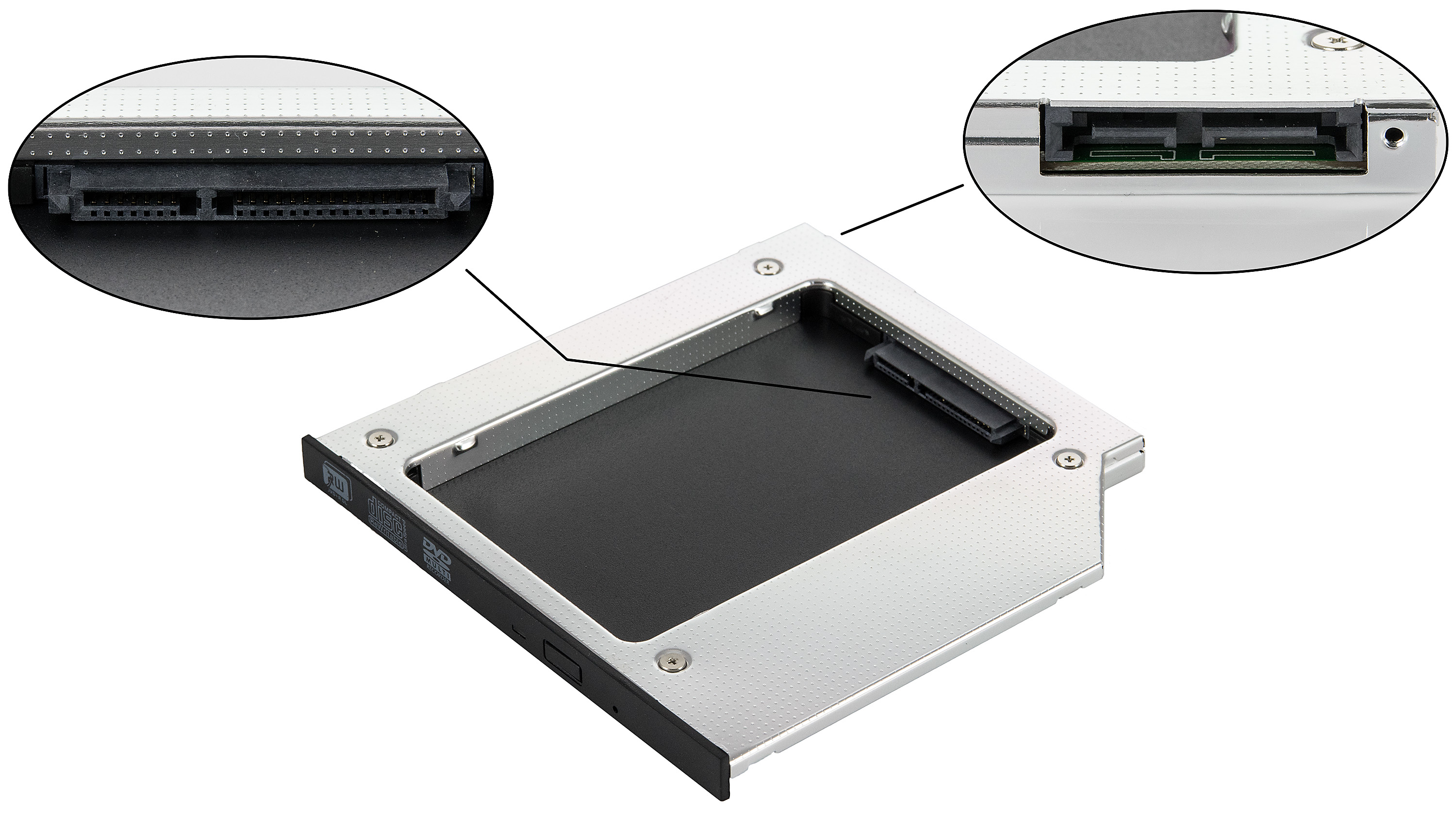 Festplattenrahmen 2,5" SSD HDD (f. 9,5mm Schacht, schraubenlos)