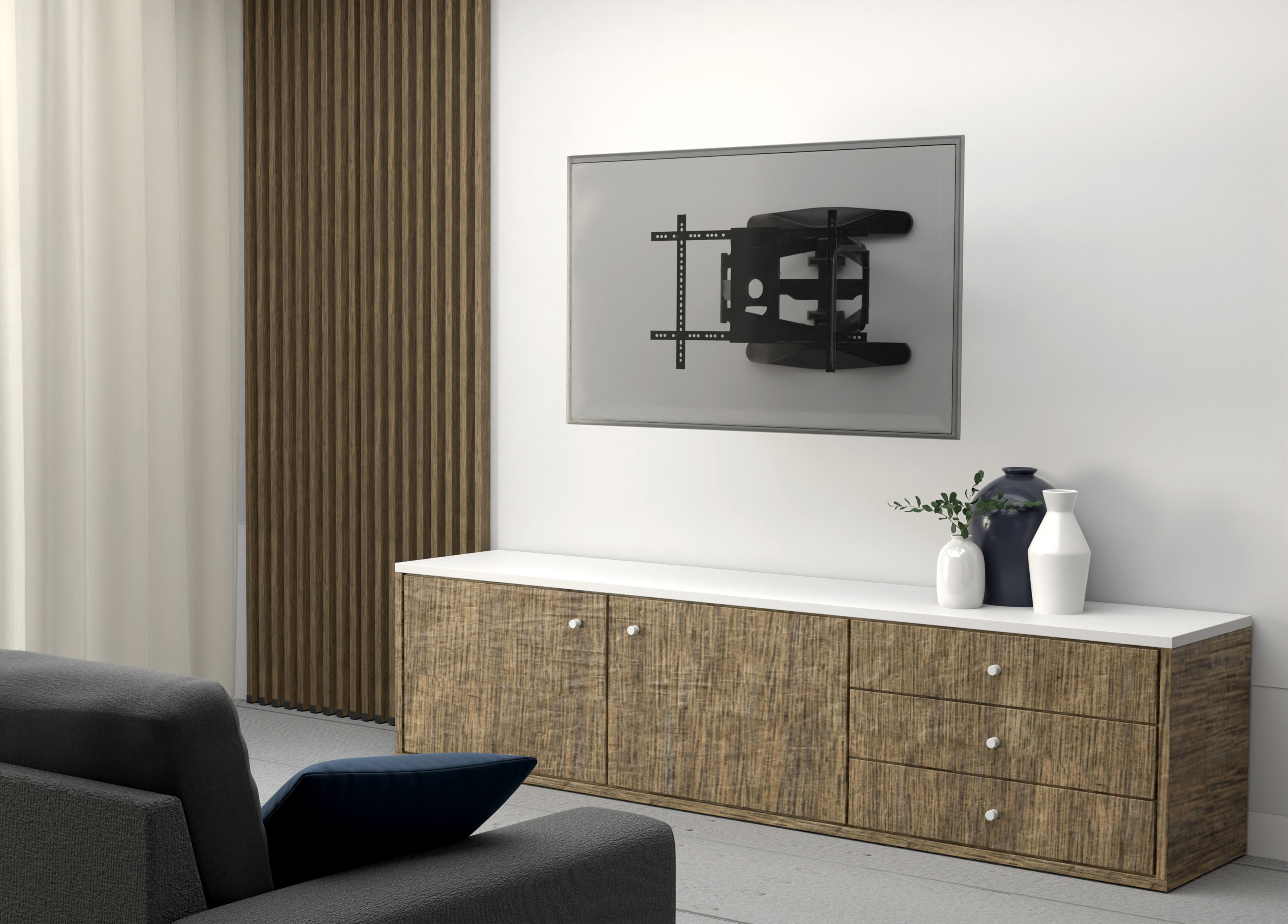 TV Wandhalter Doppelarm schwenkbar für Monitore bis 45kg