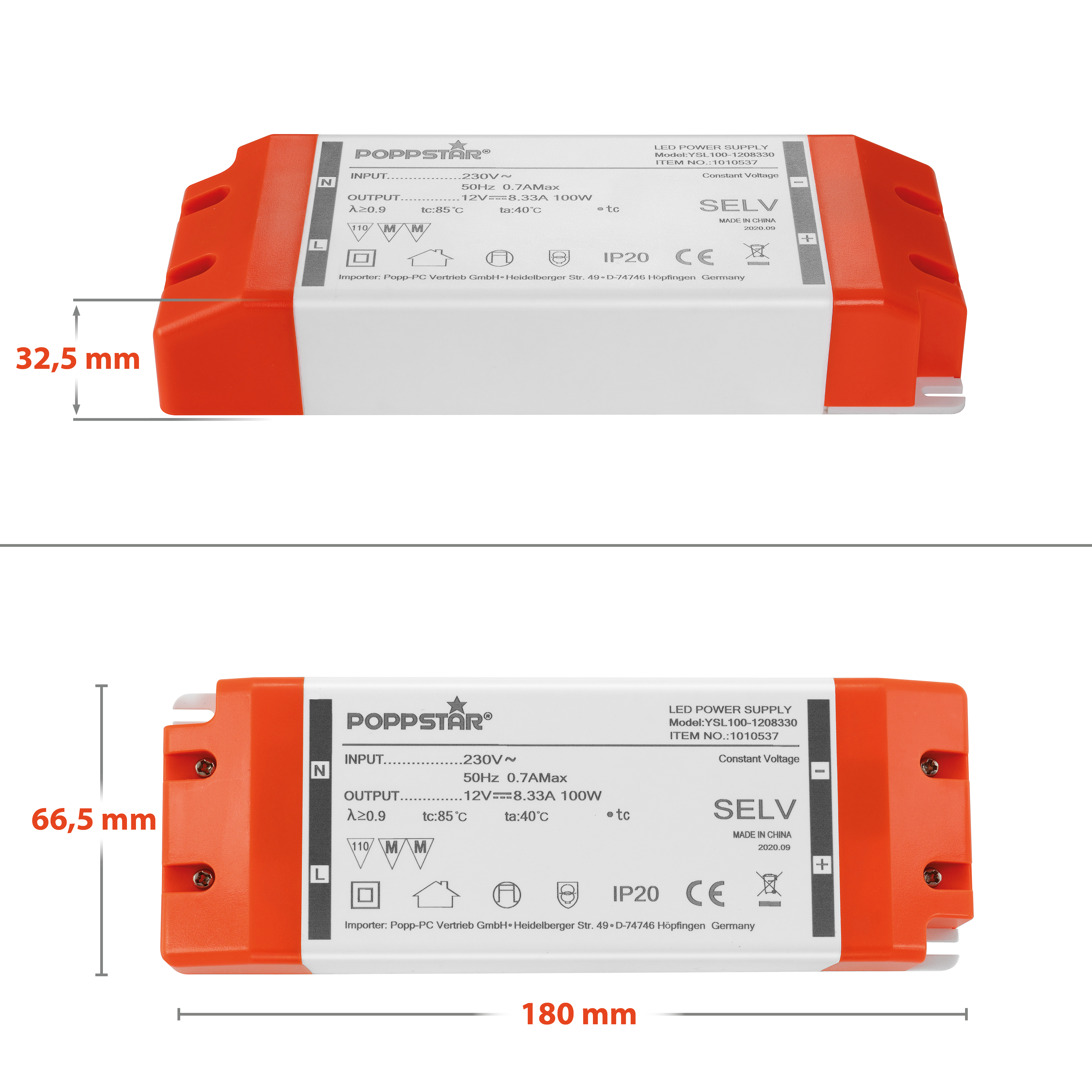 LED Trafo 12V DC 8,33A 100W für LED Licht / LED Lampe