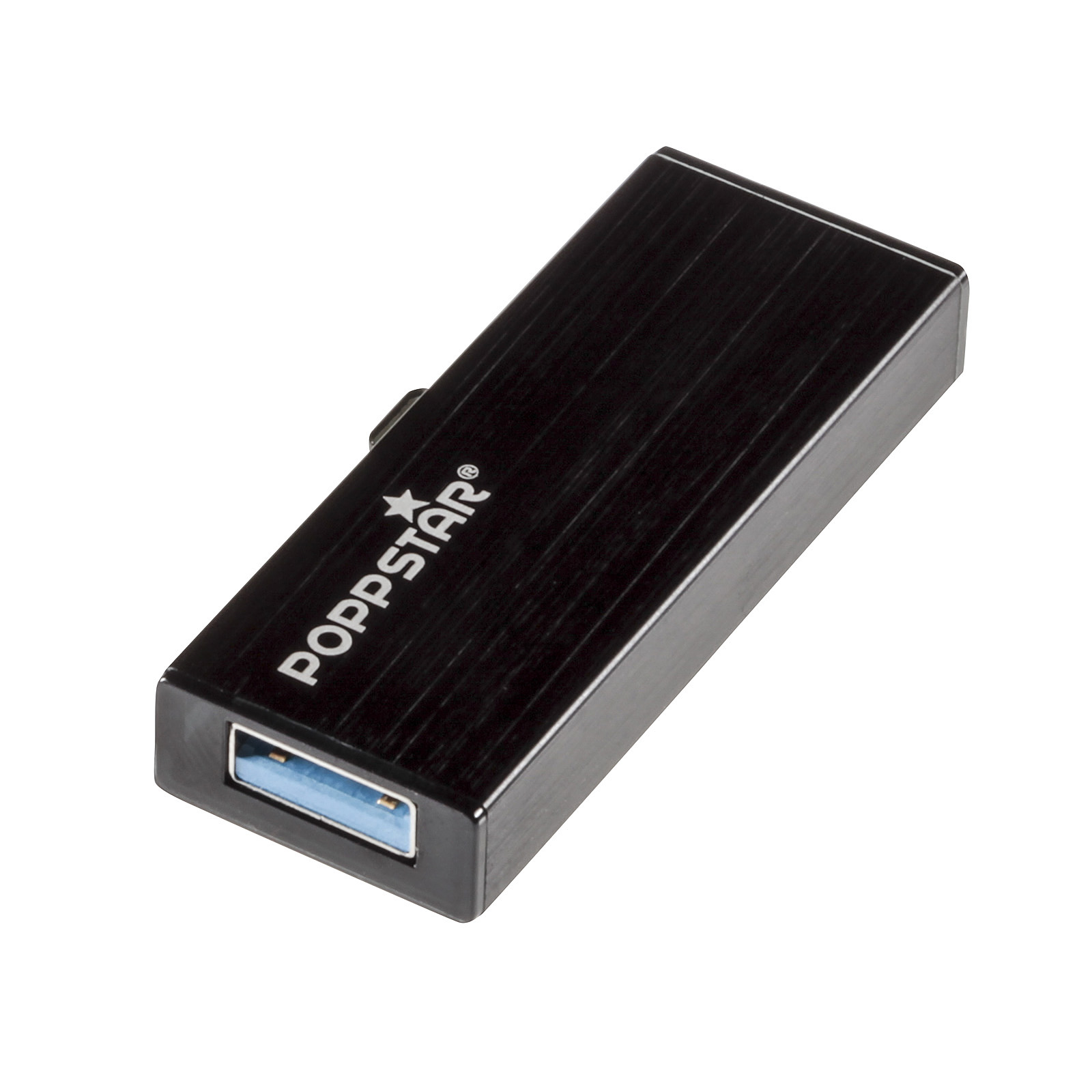 Poppstar Brush USB 3.0 Stick, 128 GB, aus gebürstetem Aluminium, Speicherstick