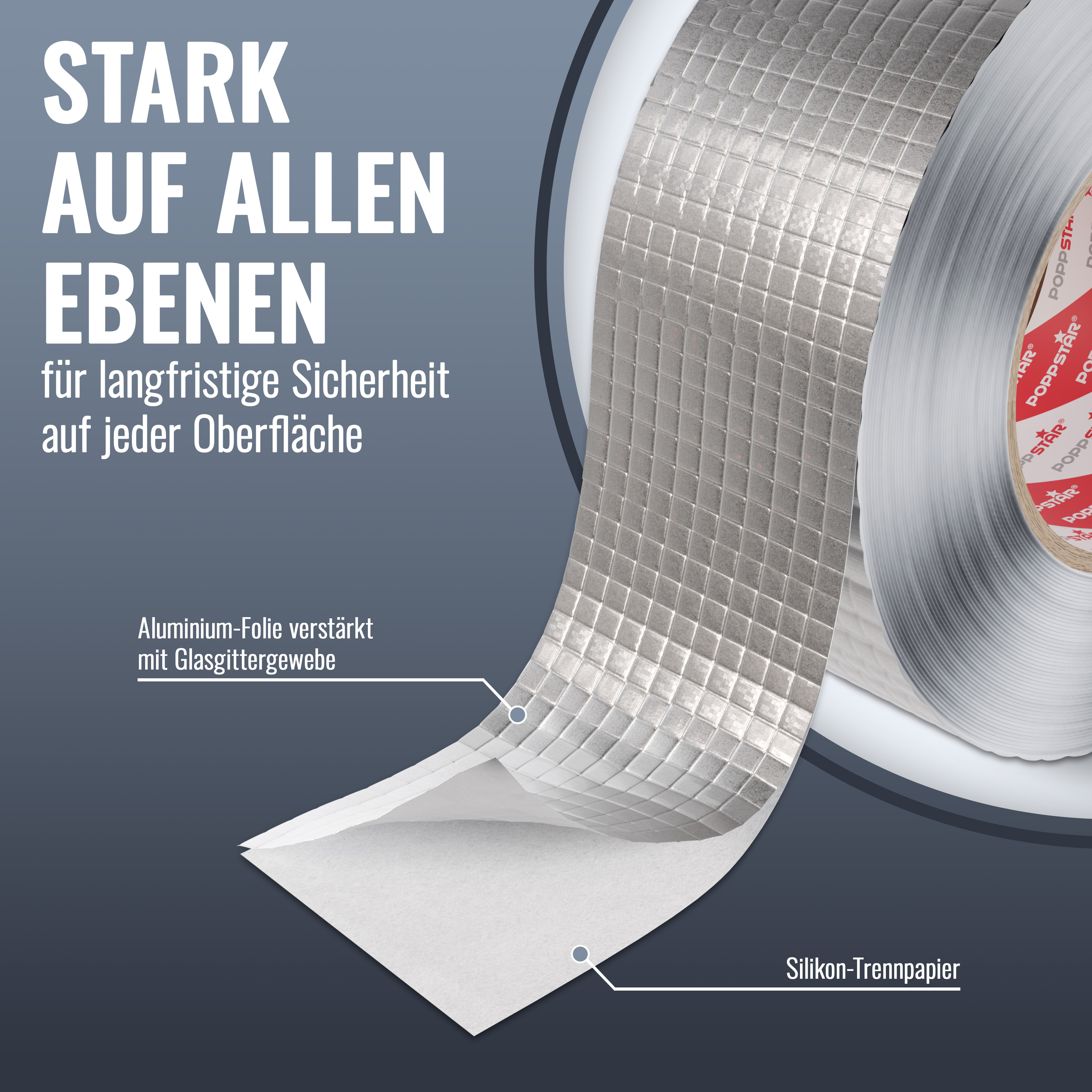200my Aluminium Klebeband mit Liner HQ Aluband hochhitzebeständig 50m/Rll 200my Aluminium Klebeband mit Liner HQ Aluband hochhitzebeständig 50m/Rll