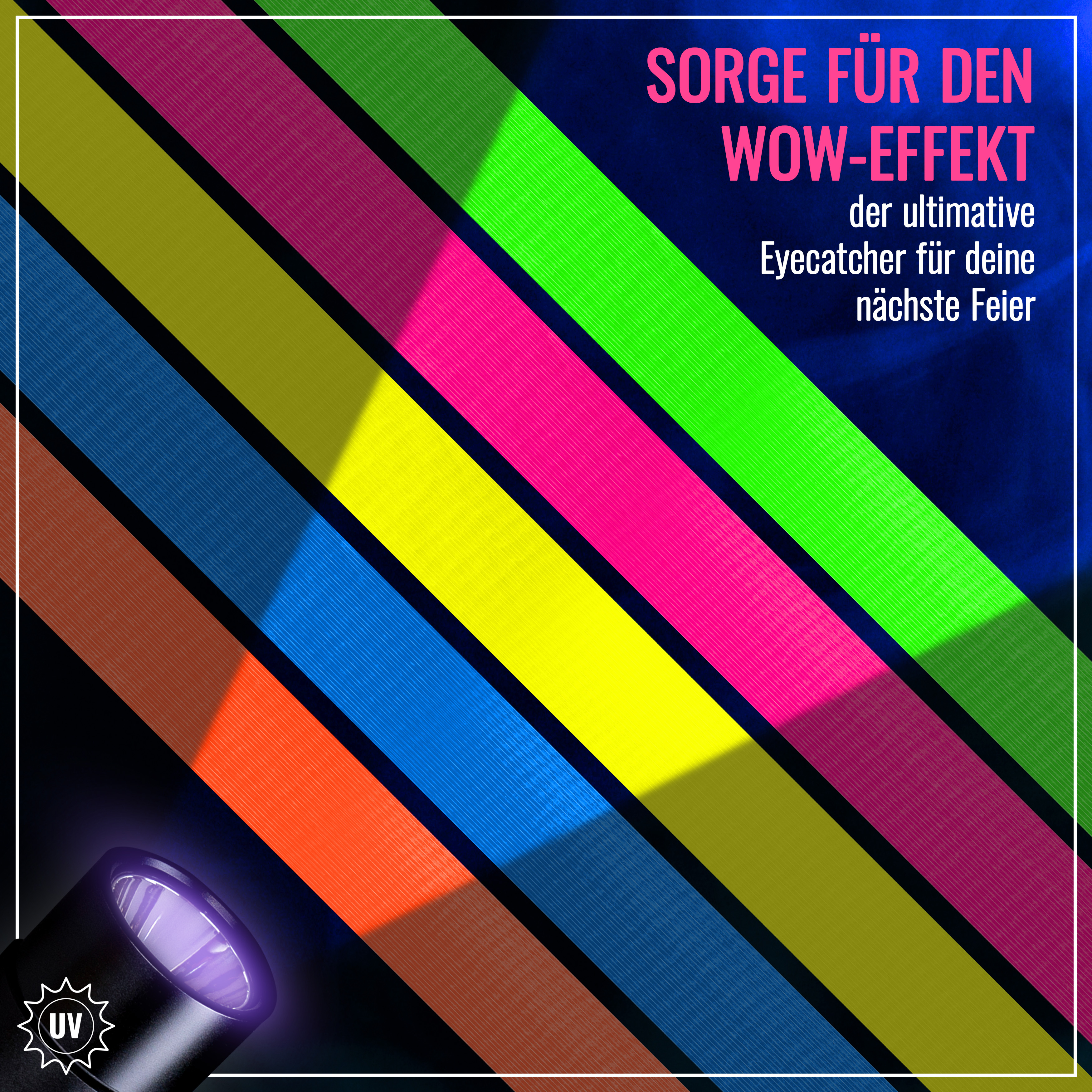 Poppstar 5x Neon Klebeband 15mm x 5m gelb grün rot blau rosa