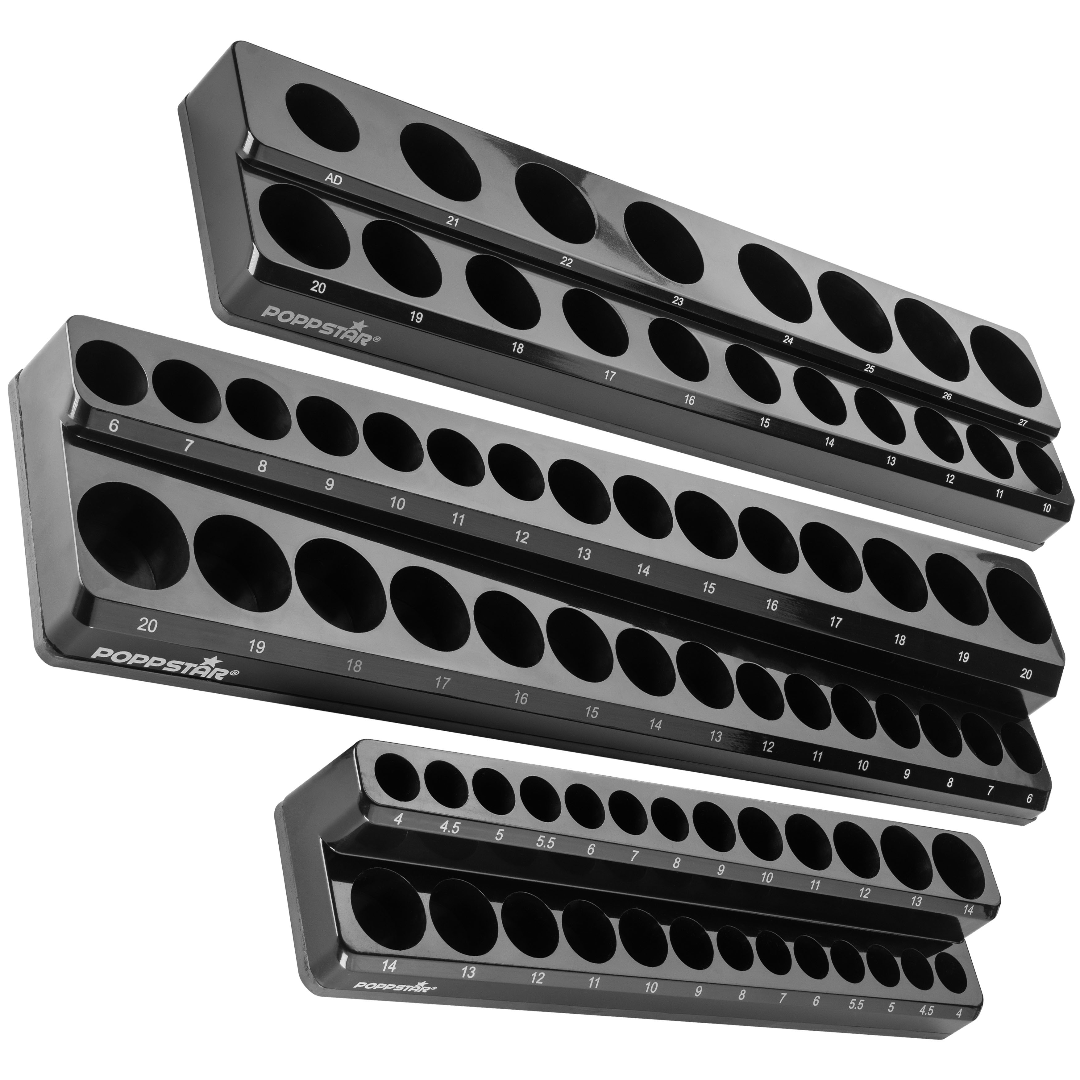 Stecknusshalter magnetisch Set 3-teilig 1/4 3/8 1/2, 75 Plätze