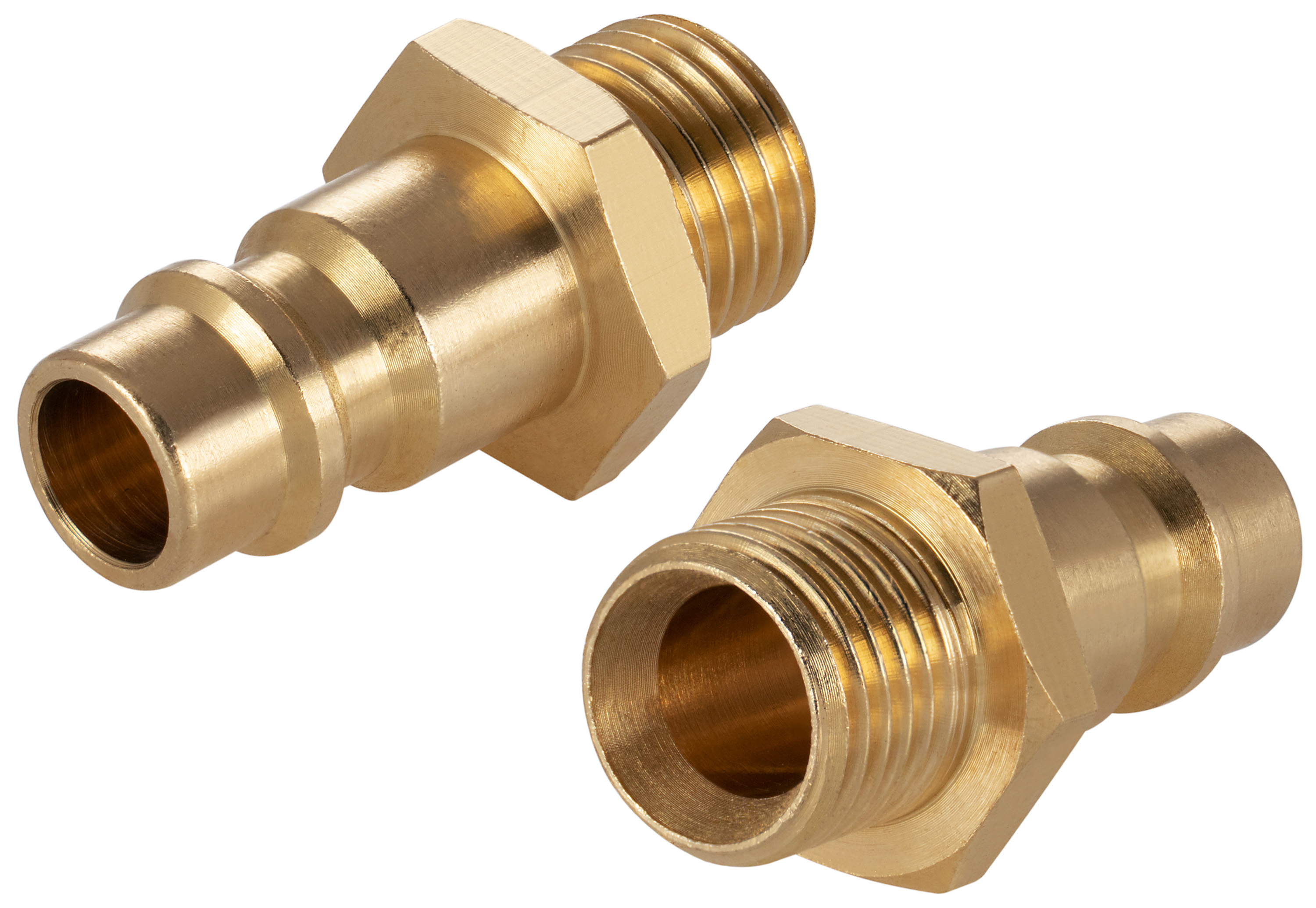 2 Druckluft-Kupplungen Stecknippel NW 7,2 mit 1/4" Außengewinde