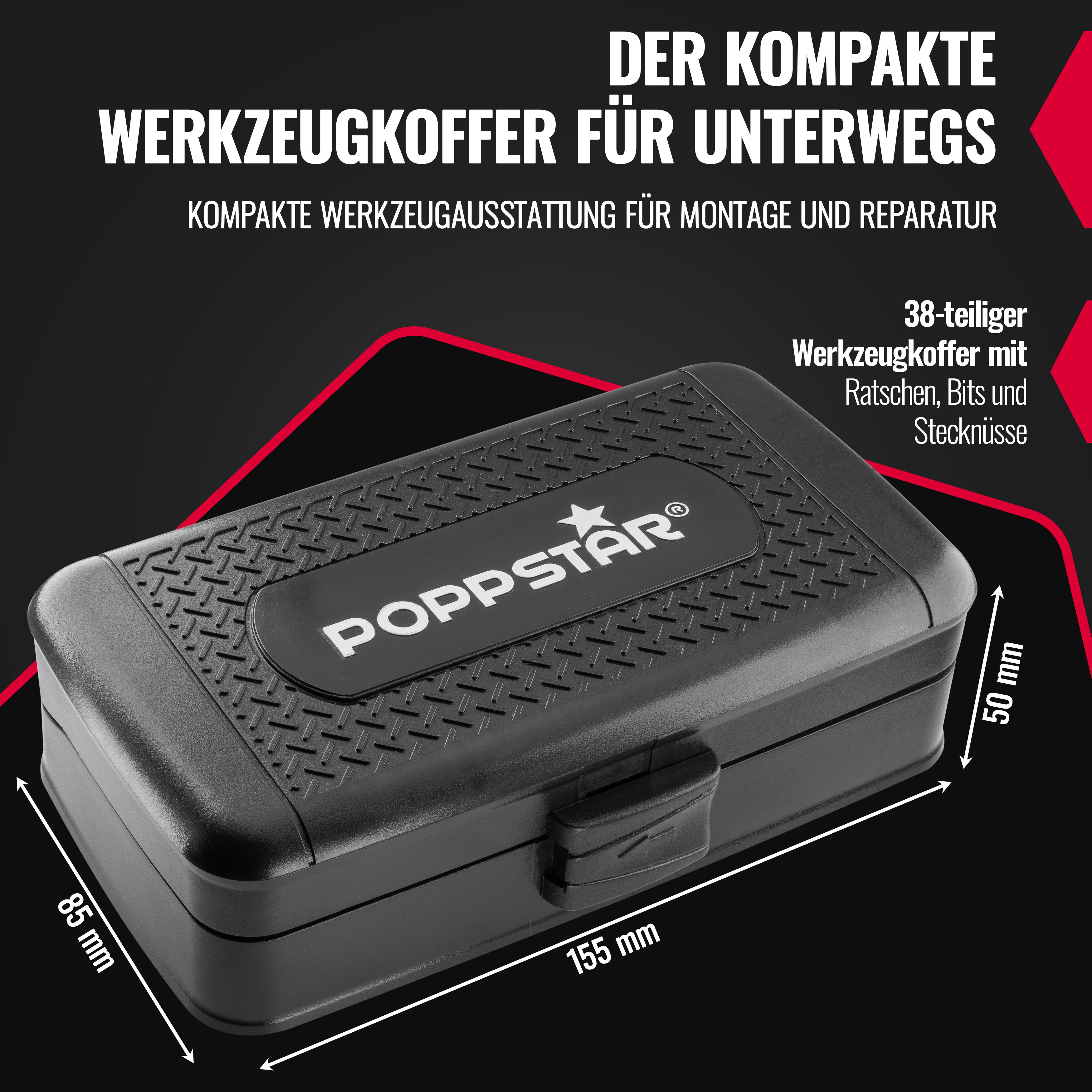 Werkzeugkoffer 38-teilig, 1/4 Zoll Steckschlüsselsatz