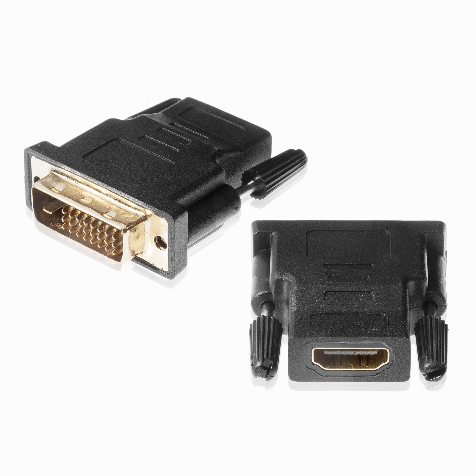 HDMI Adapter Buchse auf DVI-D Stecker 24+1 Pin, schwarz