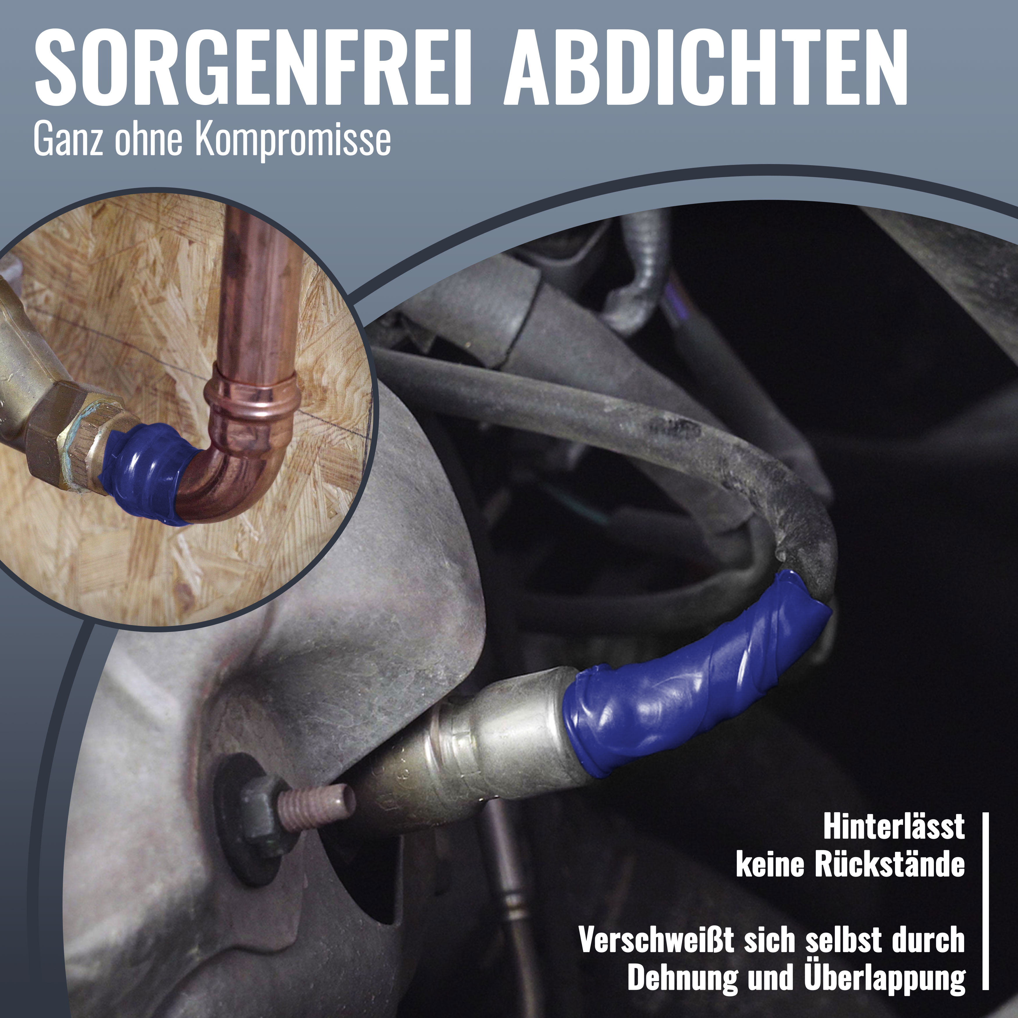 selbstverschweißendes Silikonband blau 3m x 25mm