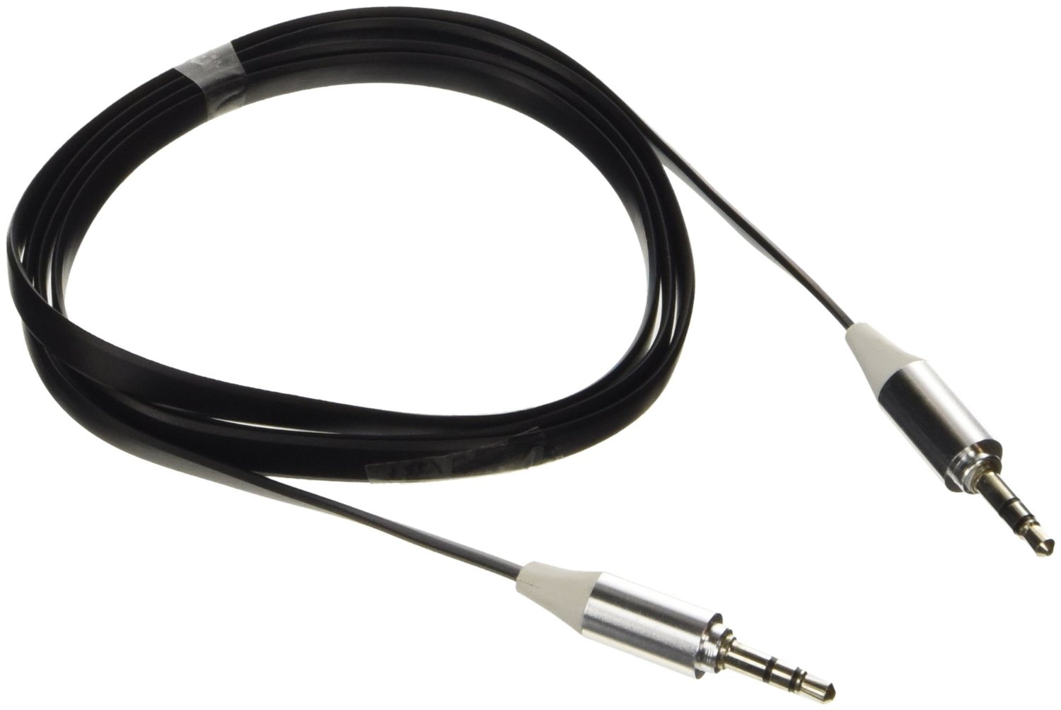 Poppstar 3,5mm Flachband Audio Klinken-Kabel 1m schwarz, Handy/Smartphone/Tablet