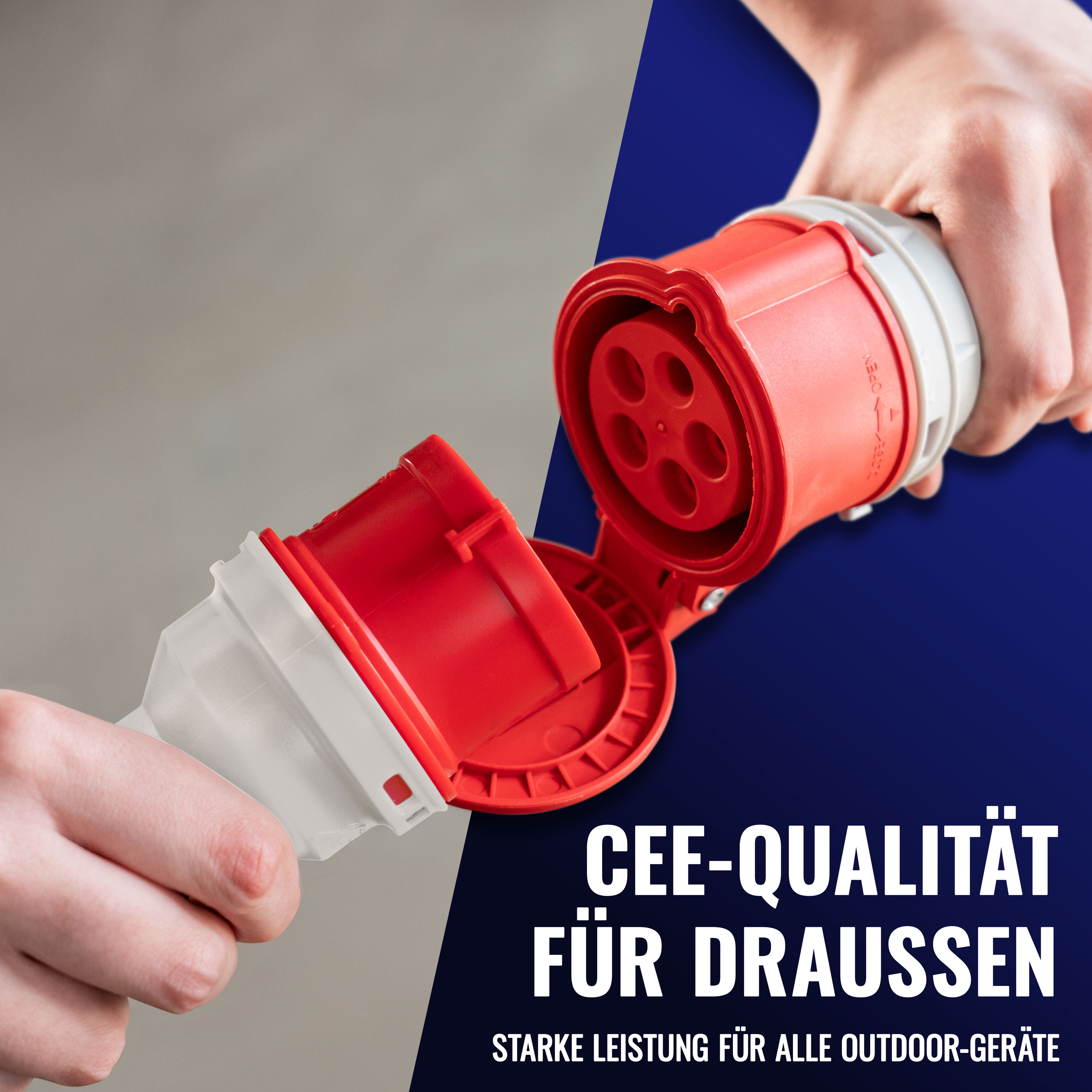 Starkstrom Verlängerungskabel 20m (CEE 16A 5-polig, 400V, IP44)