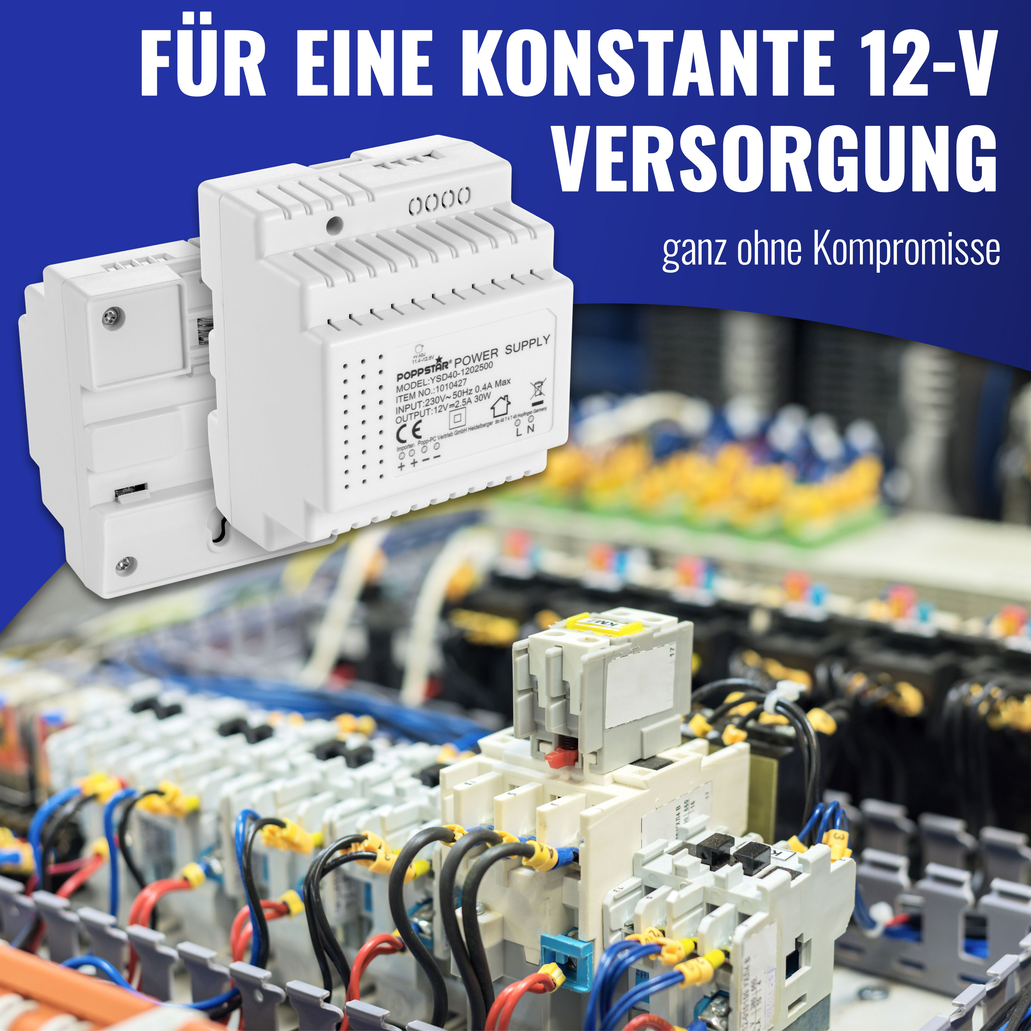 Netzteil für Hutschiene 12V DC 2,5A 30W (Input 100-240V AC)