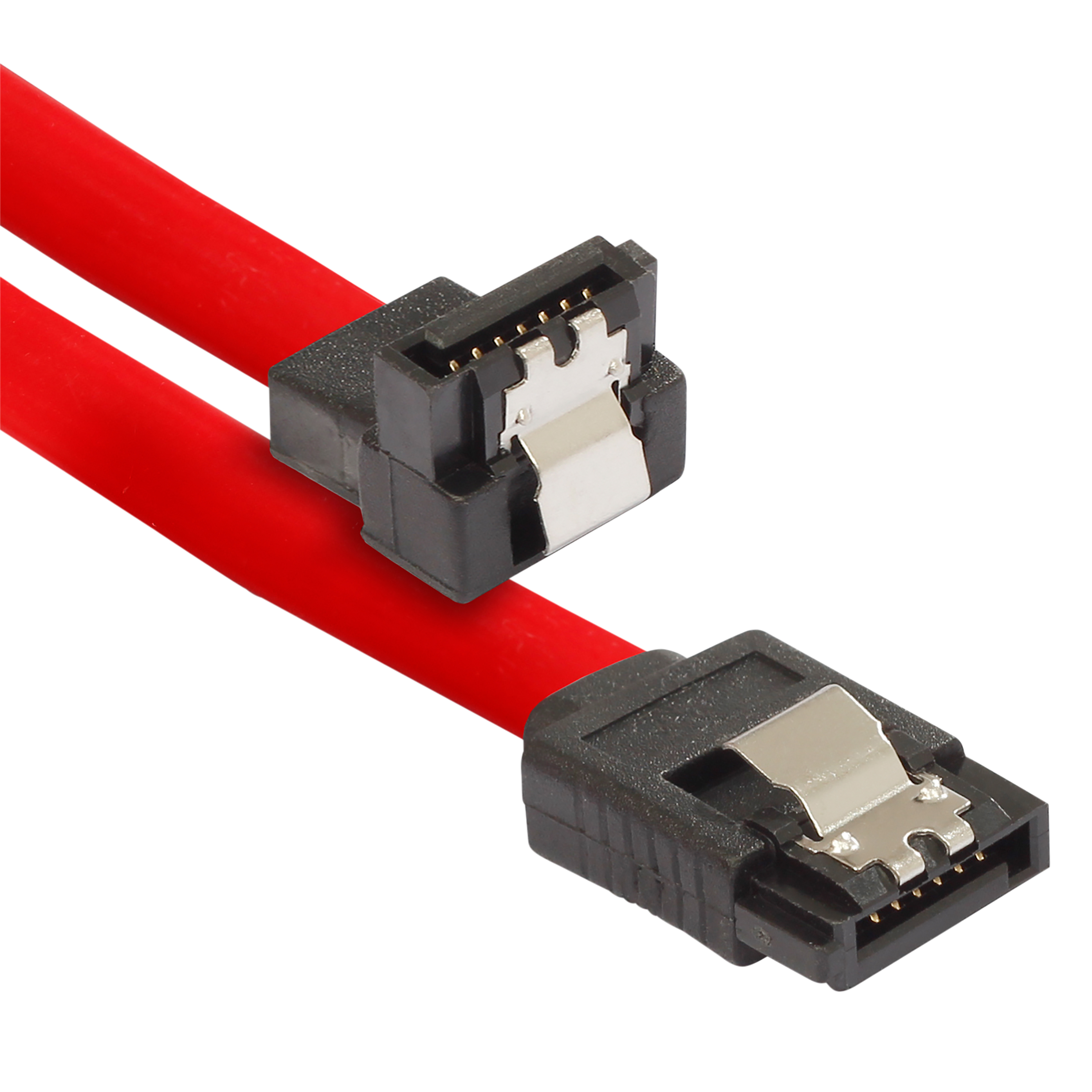 Sata 3 Kabel 0,5 m für SSD/HDD, Stecker gerade/gewinkelt, rot