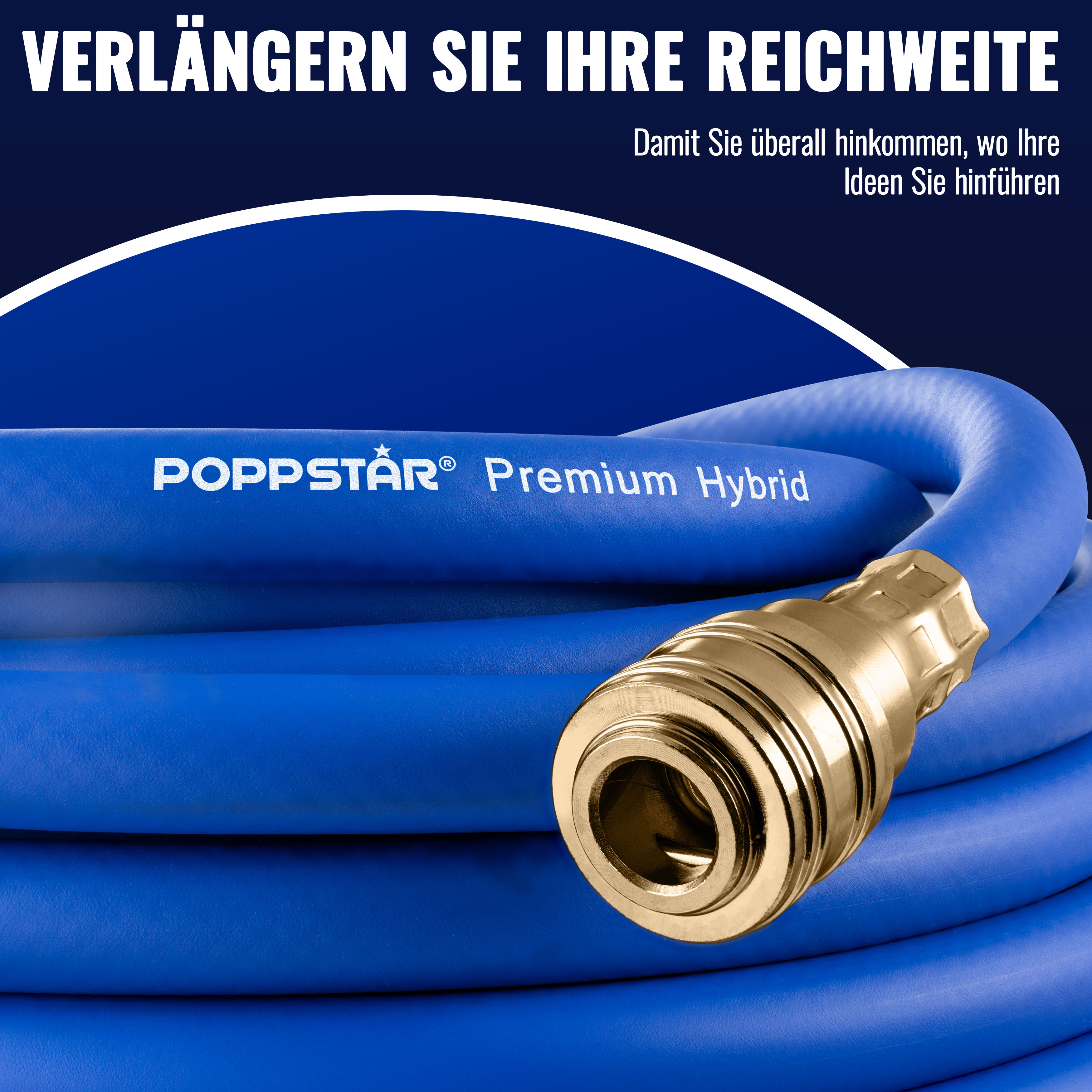 Druckluftschlauch 20m (Messing, NW 7,2, ID 9,2mm, 20 bar)