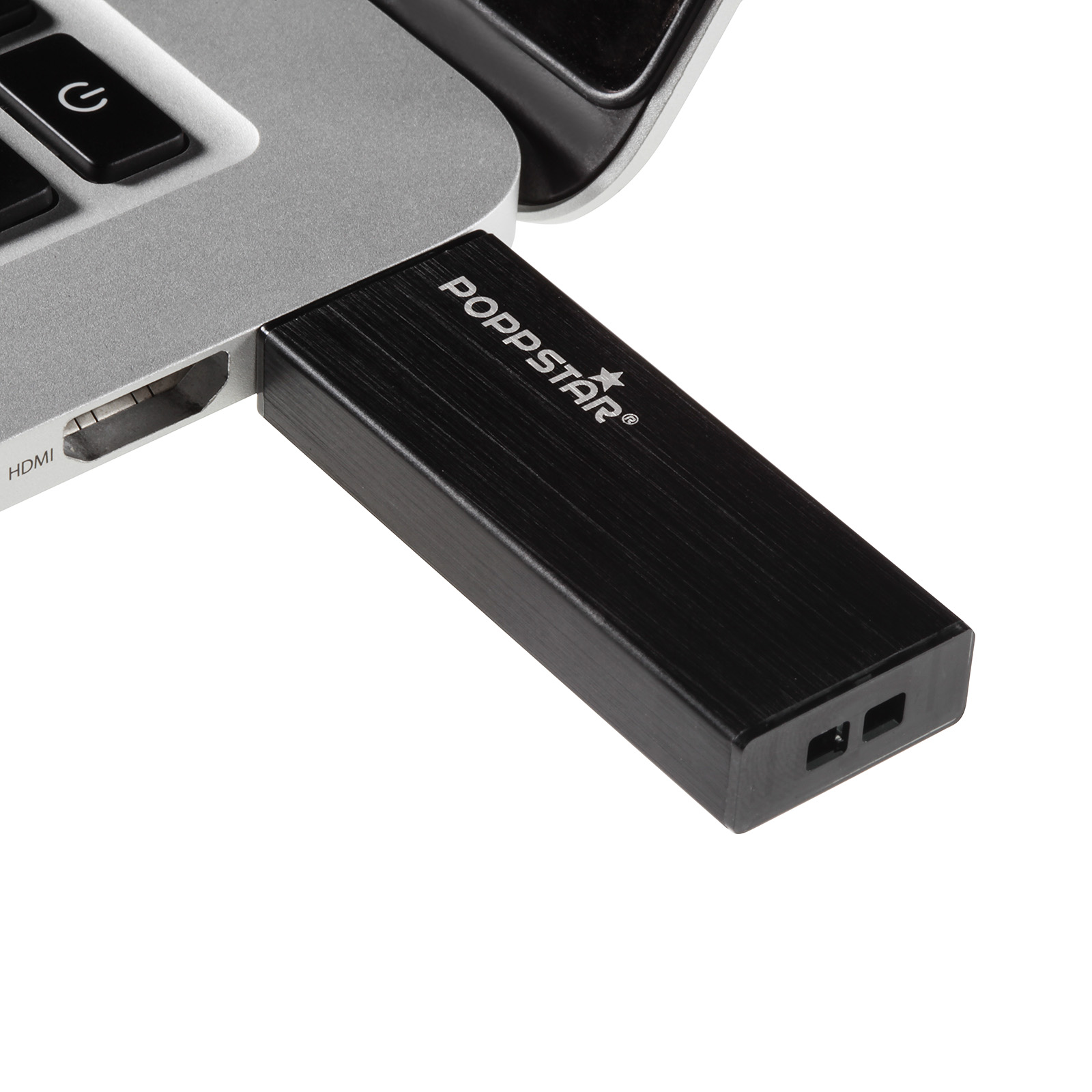 Poppstar Brush USB 3.0 Stick, 128 GB, aus gebürstetem Aluminium, Speicherstick