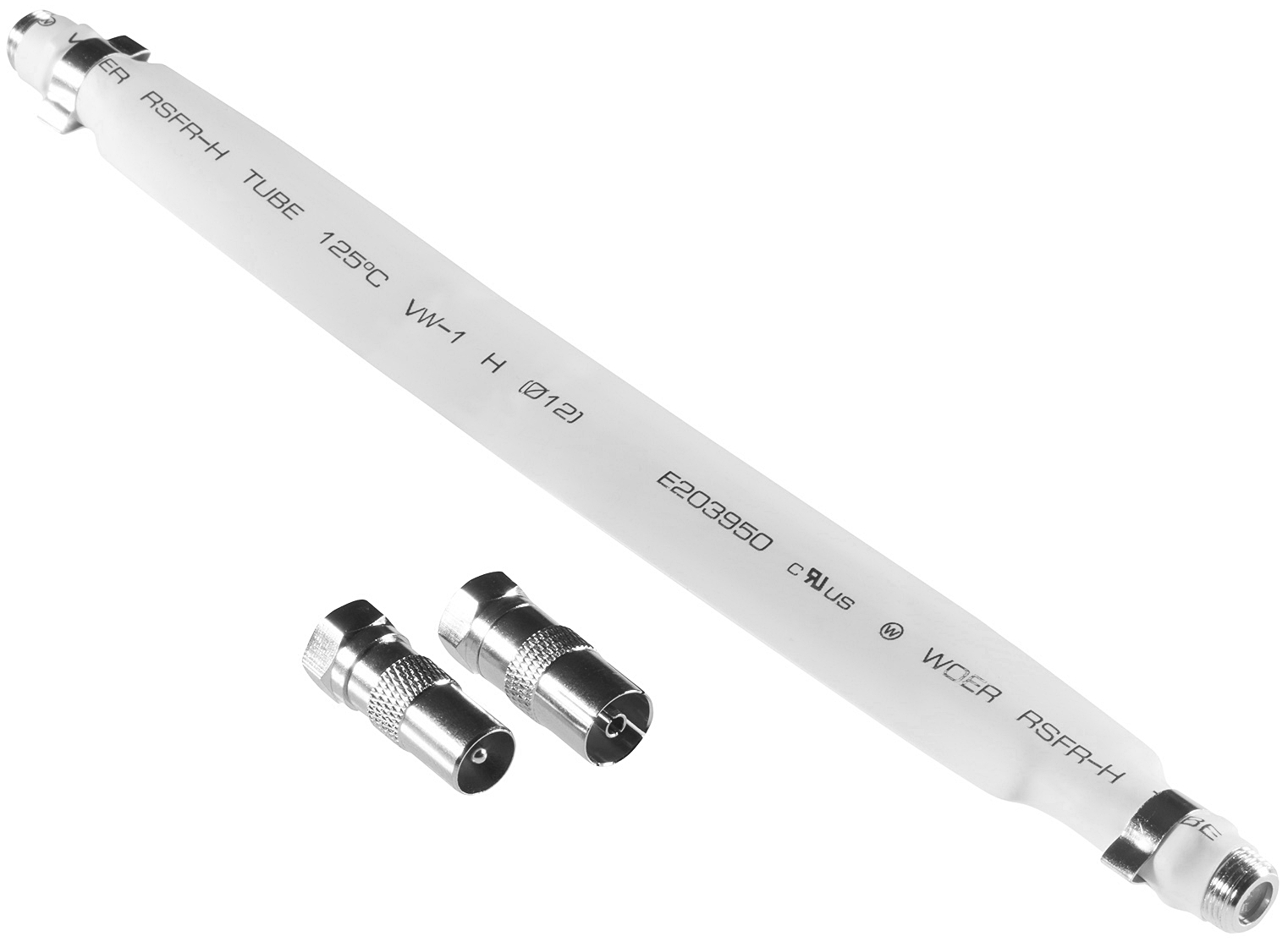 Fensterdurchführung Sat-Kabel 21,5cm, inkl. 2 F-Adapter (m/w)