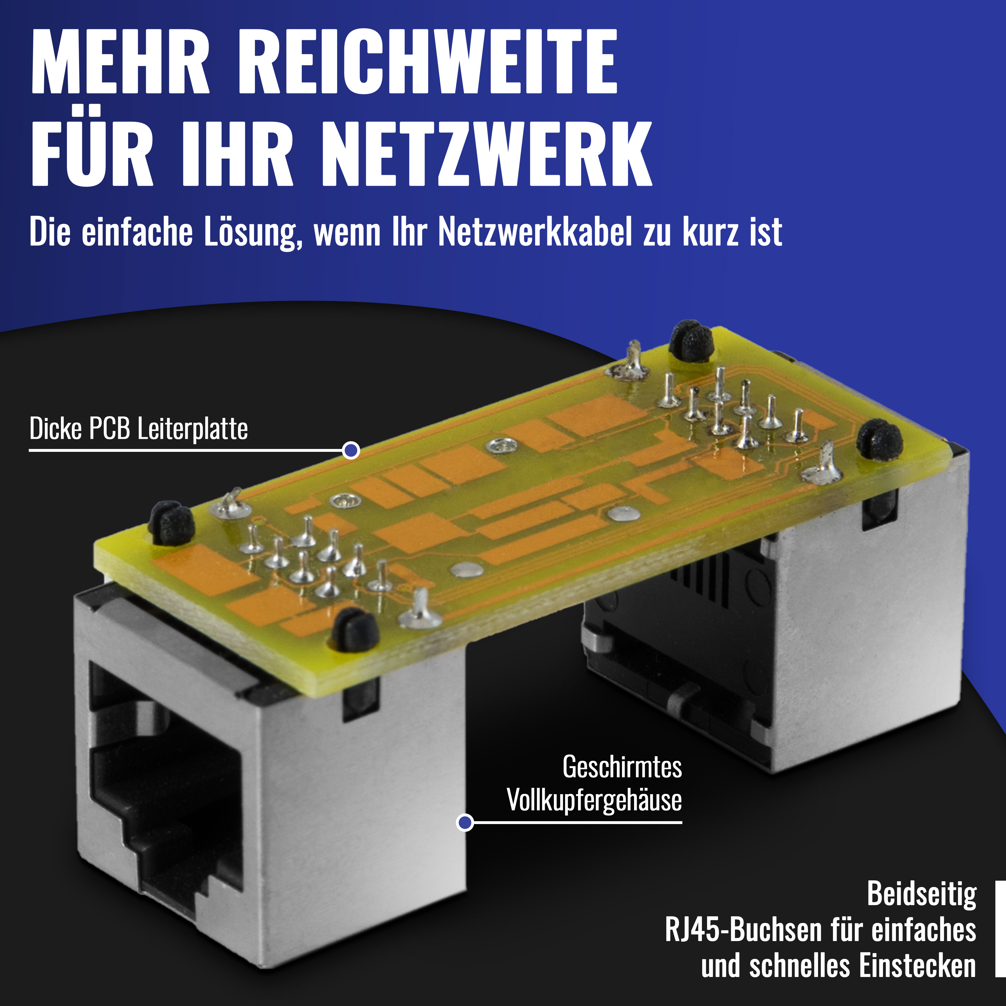 Adapter RJ45 Kupplung Cat6 (2x Buchse, 8-polig, geschirmt), 2 Stk