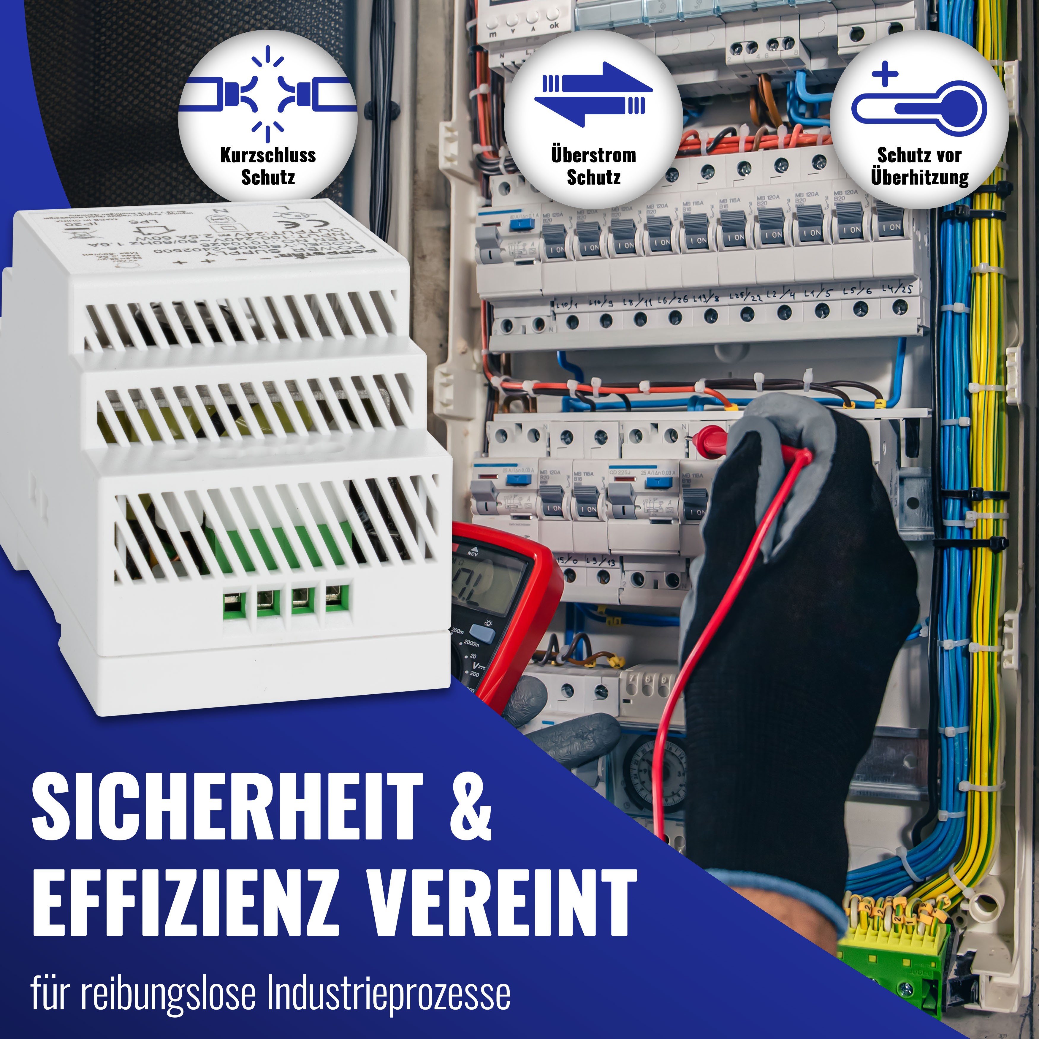 Netzteil für Hutschiene 12V DC 4,5A 54W (Input 100-240V AC)
