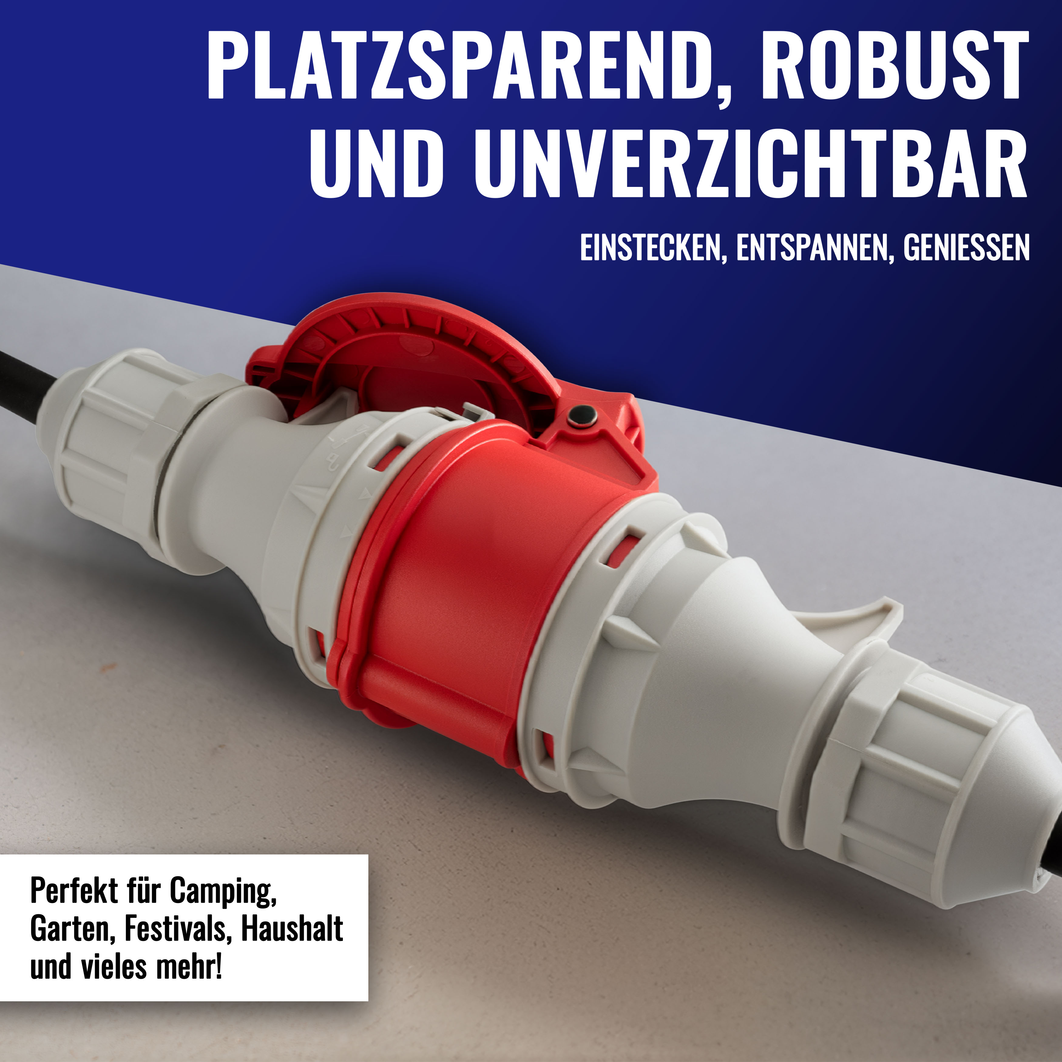 Starkstrom Verlängerungskabel 20m (CEE 16A 5-polig, 400V, IP44)