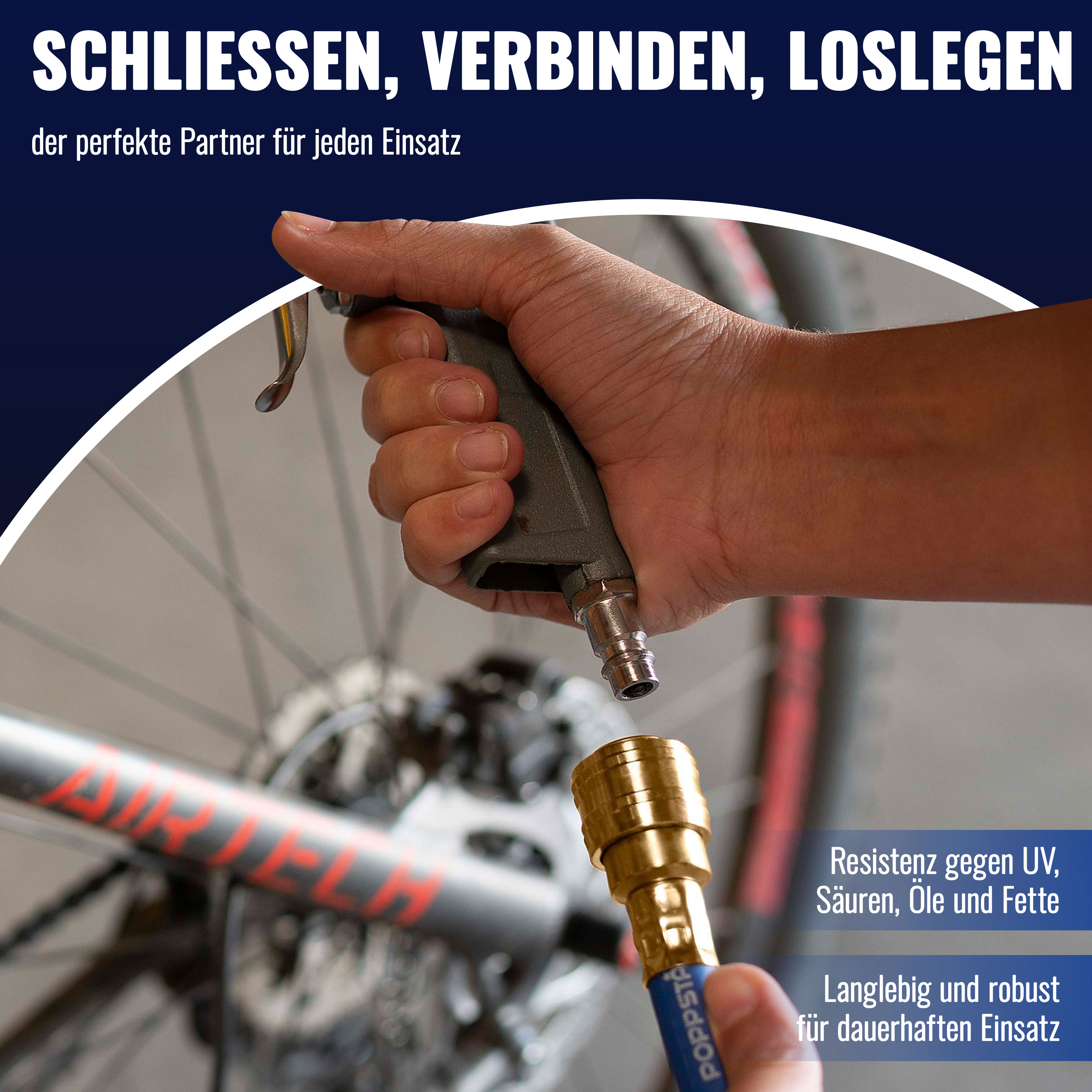 Druckluftschlauch 30m (Messing, NW 7,2, ID 9,2mm, 20 bar)