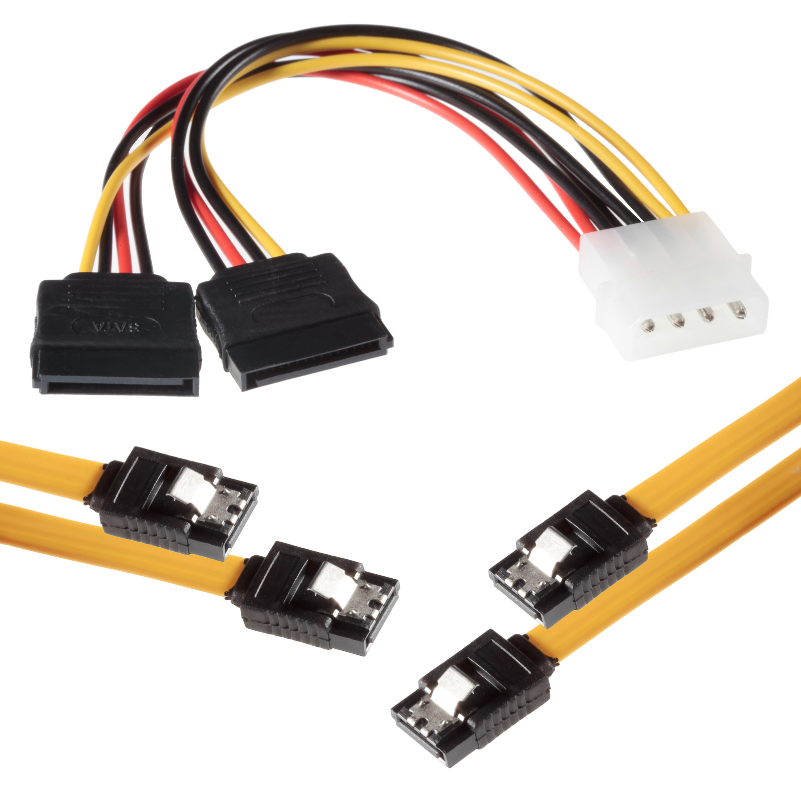 SATA 3 Datenkabel + Stromkabel 4-pin auf 15-pin