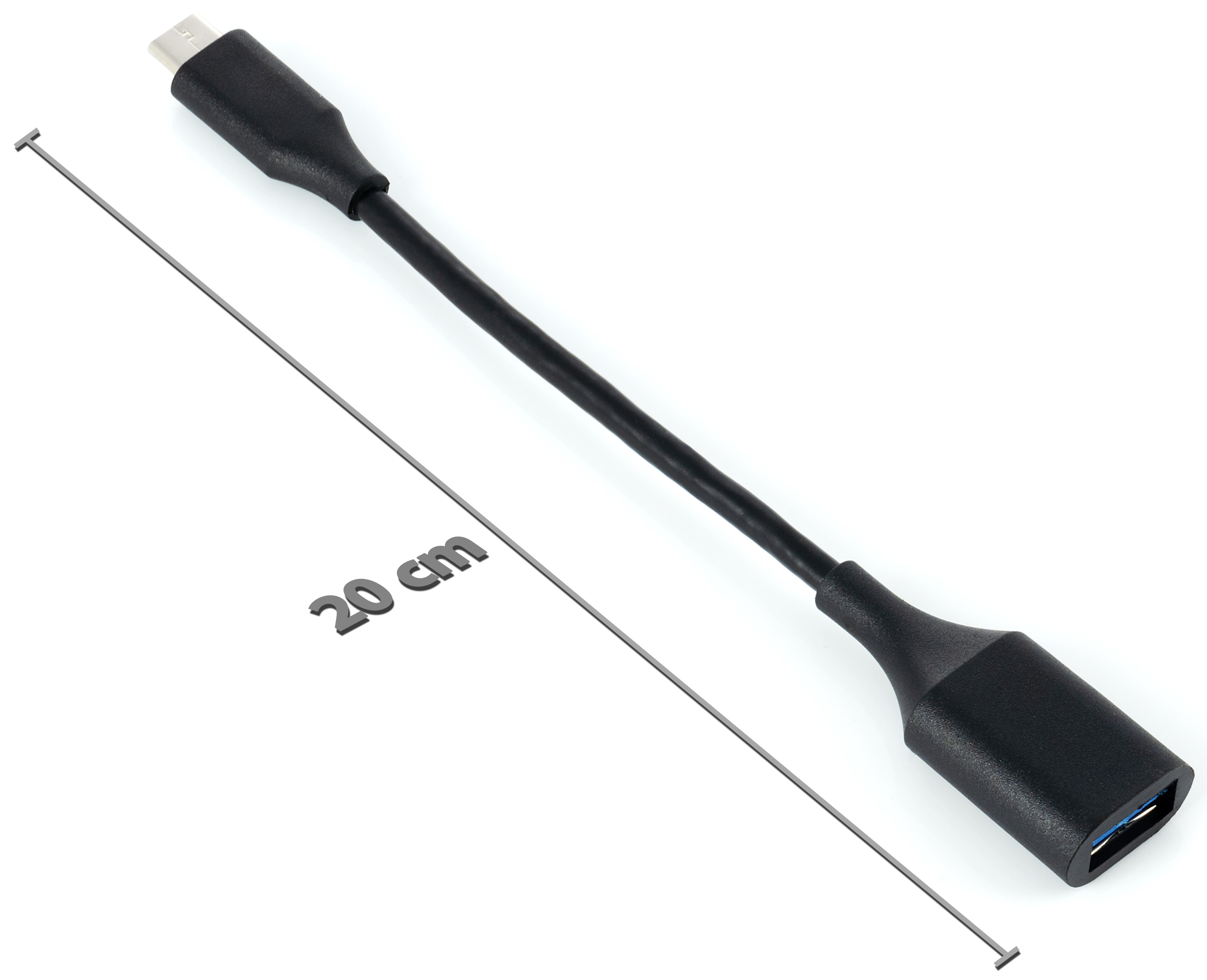 Adapter-Kabel USB Typ-C 3.1 Gen1 auf Typ-A 3.0, Länge 20 cm