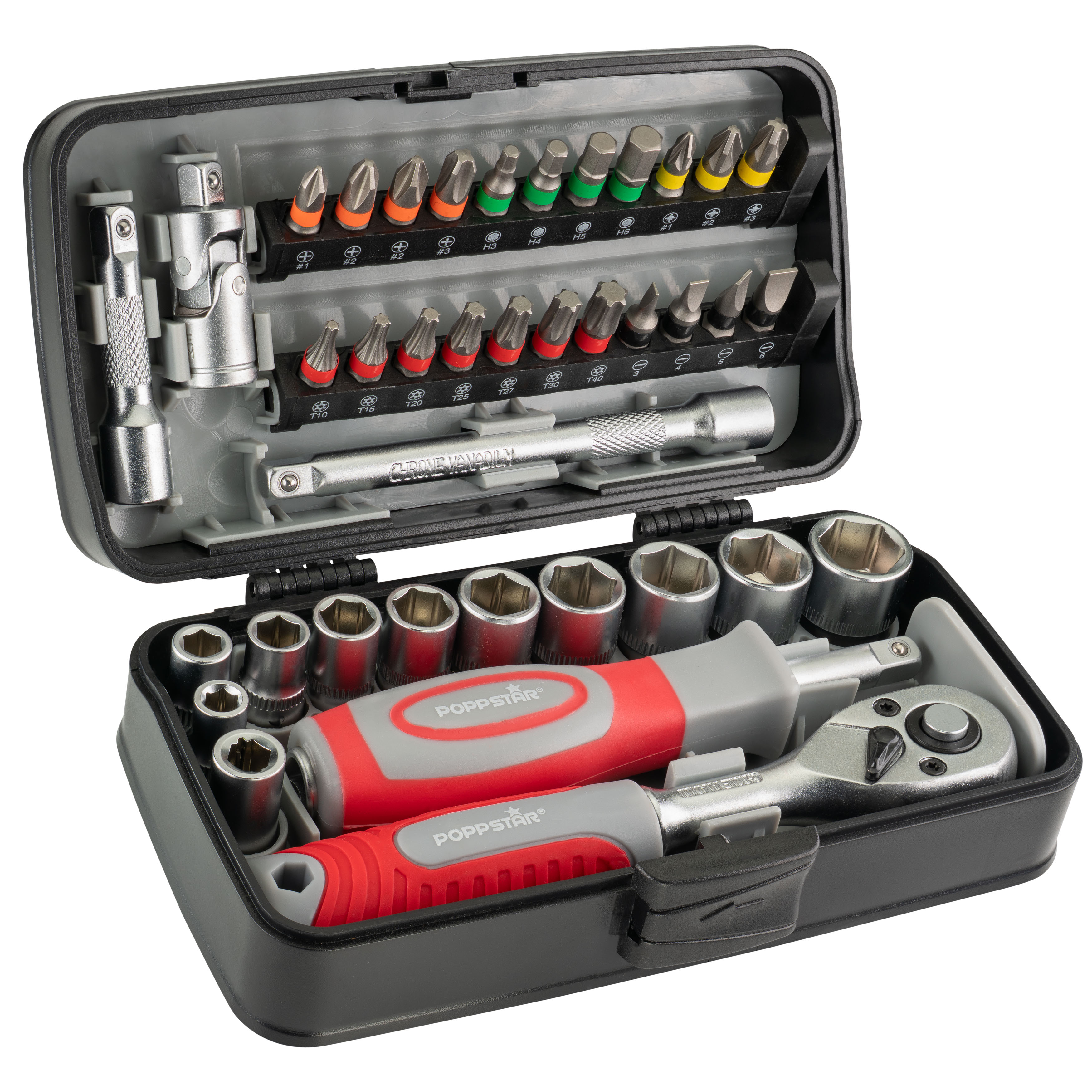 Werkzeugkoffer 38-teilig, 1/4 Zoll Steckschlüsselsatz