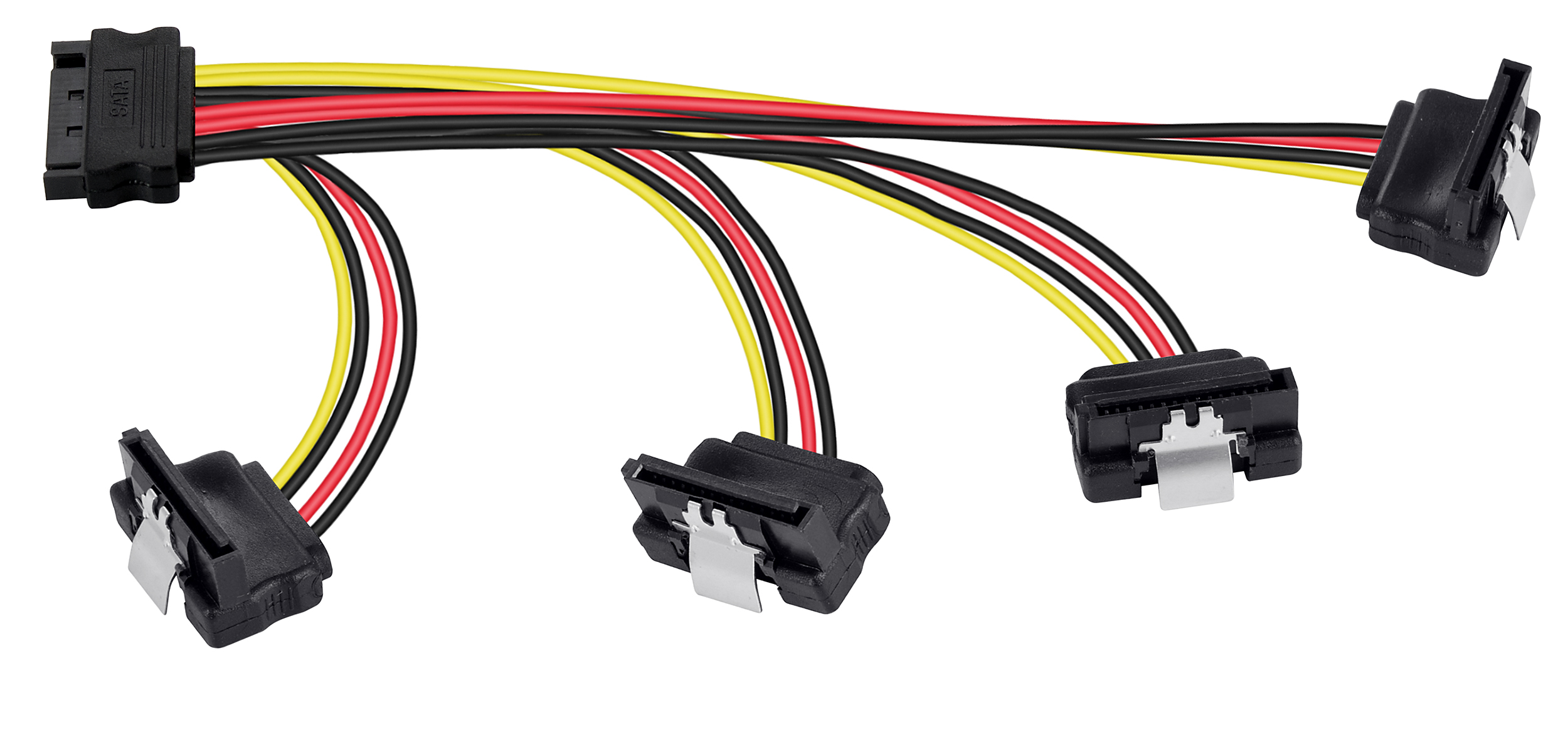 SATA Stromadapter-Kabel 4-fach (Buchsen gewinkelt)