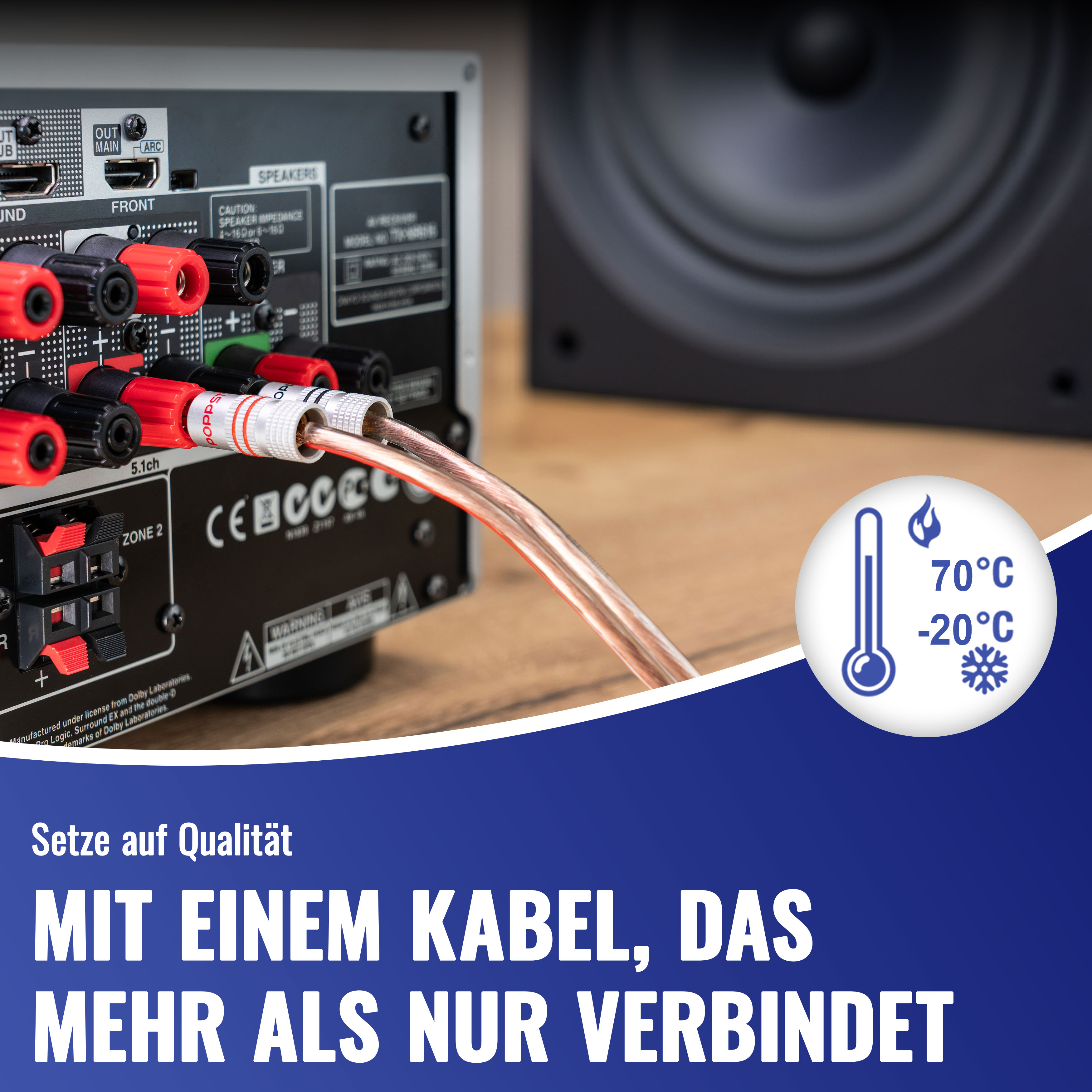 BEMERO Speaker Twist, 2-Pin Lautsprecherkabel, Boxenkabel, 2 m, ⌀ 7,5mm, 2 x 1,5mm² Leiterquerschnitt BEMERO Speaker Twist, 2-Pin Lautsprecherkabel, Boxenkabel, 2 m, ⌀ 7,5mm, 2 x 1,5mm² Leiterquerschnitt