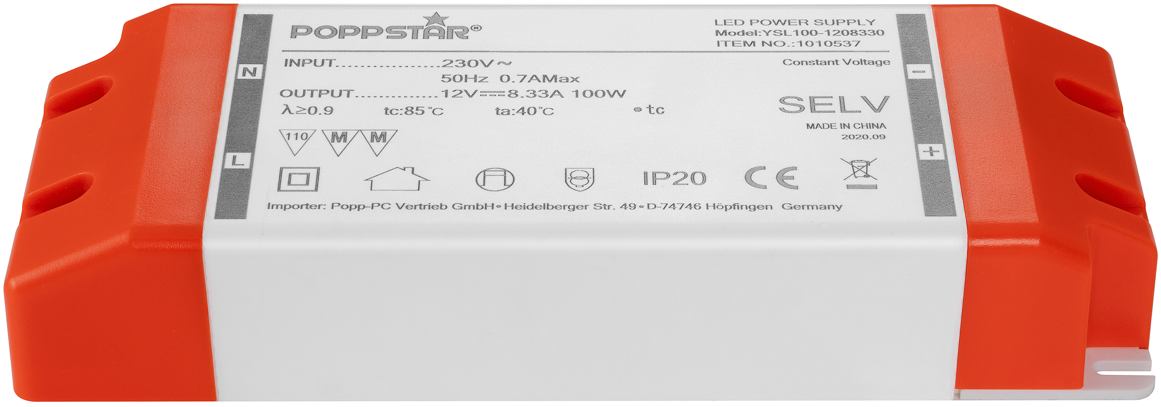 LED Trafo 12V DC 8,33A 100W für LED Licht / LED Lampe