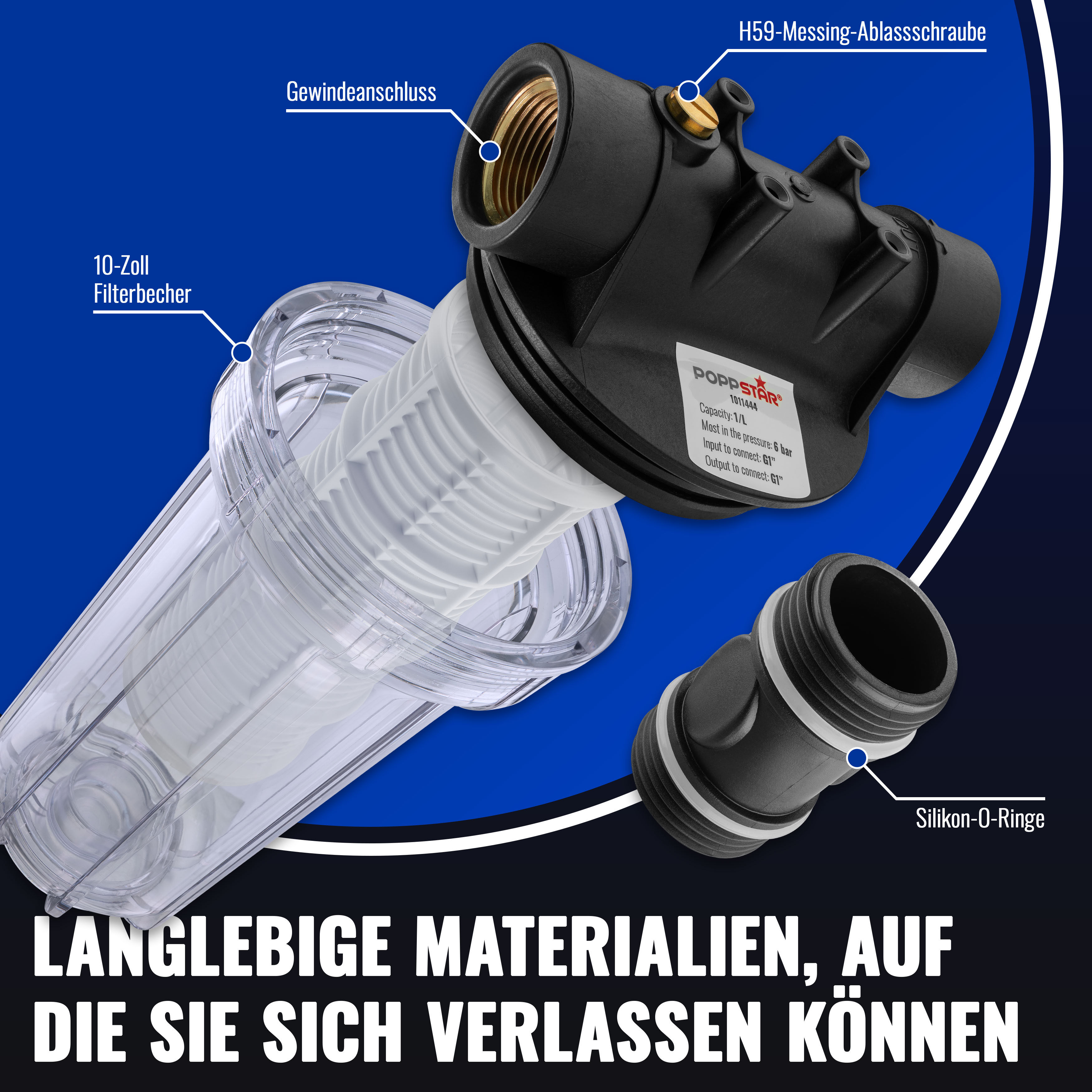 Vorfilter Gartenpumpe (Wasserfilter G1 IG 30,3 mm 2 L 80 Mesh)