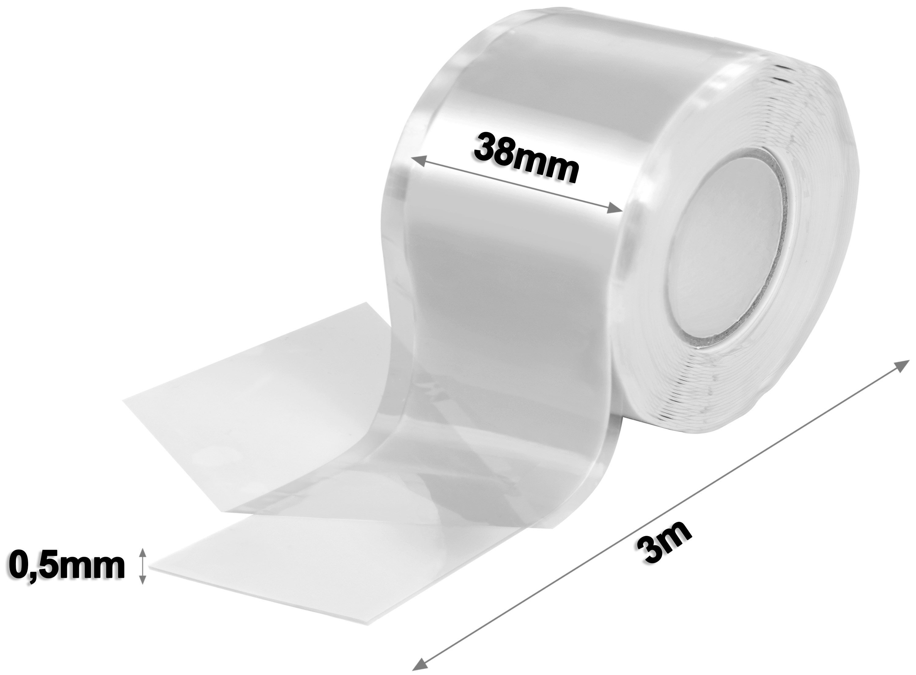 Poppstar selbstverschweißendes Silikonband weiß 3m x 38mm