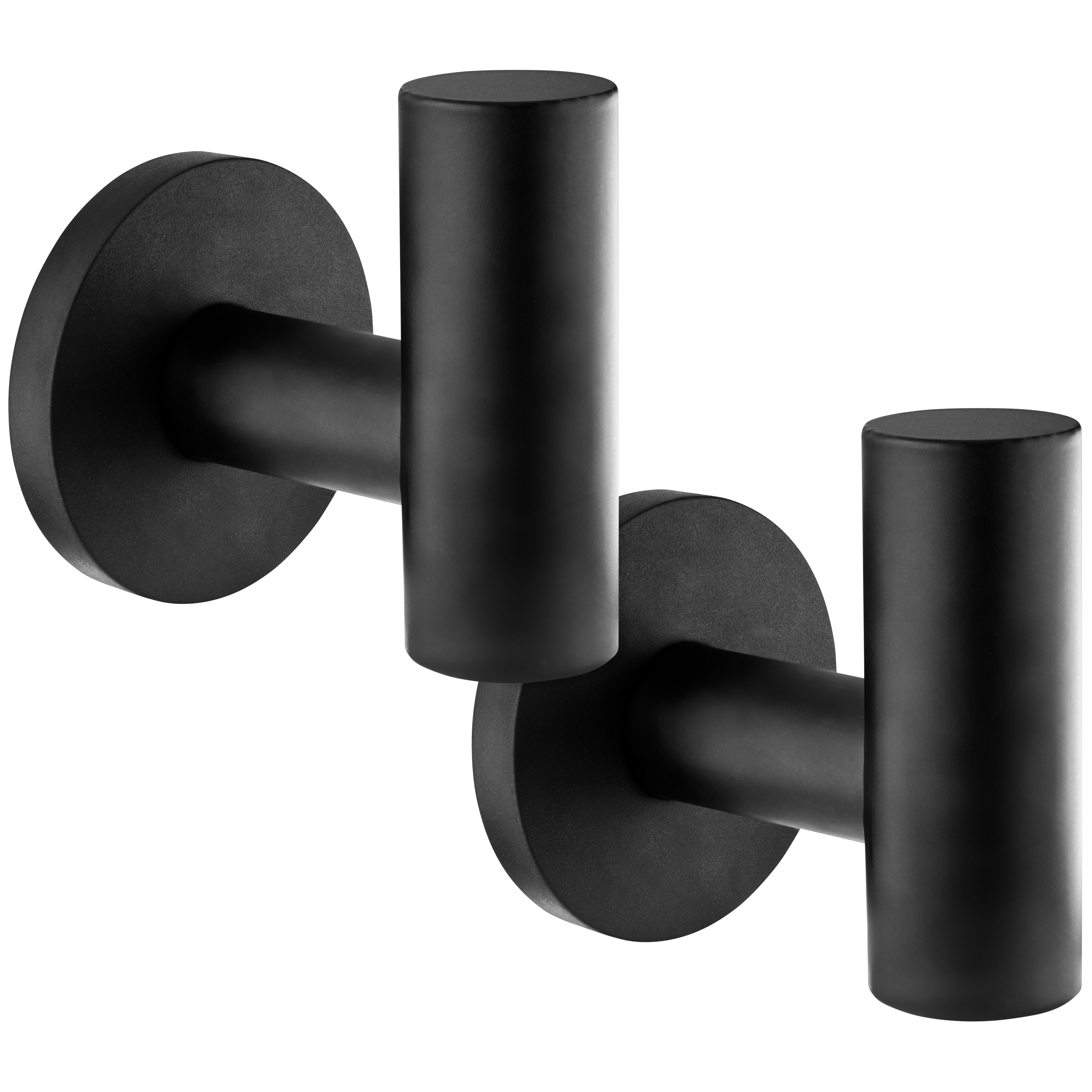 2 Magnet-Kleiderhaken, Haftkraft 8kg (54mm x 52mm) schwarz