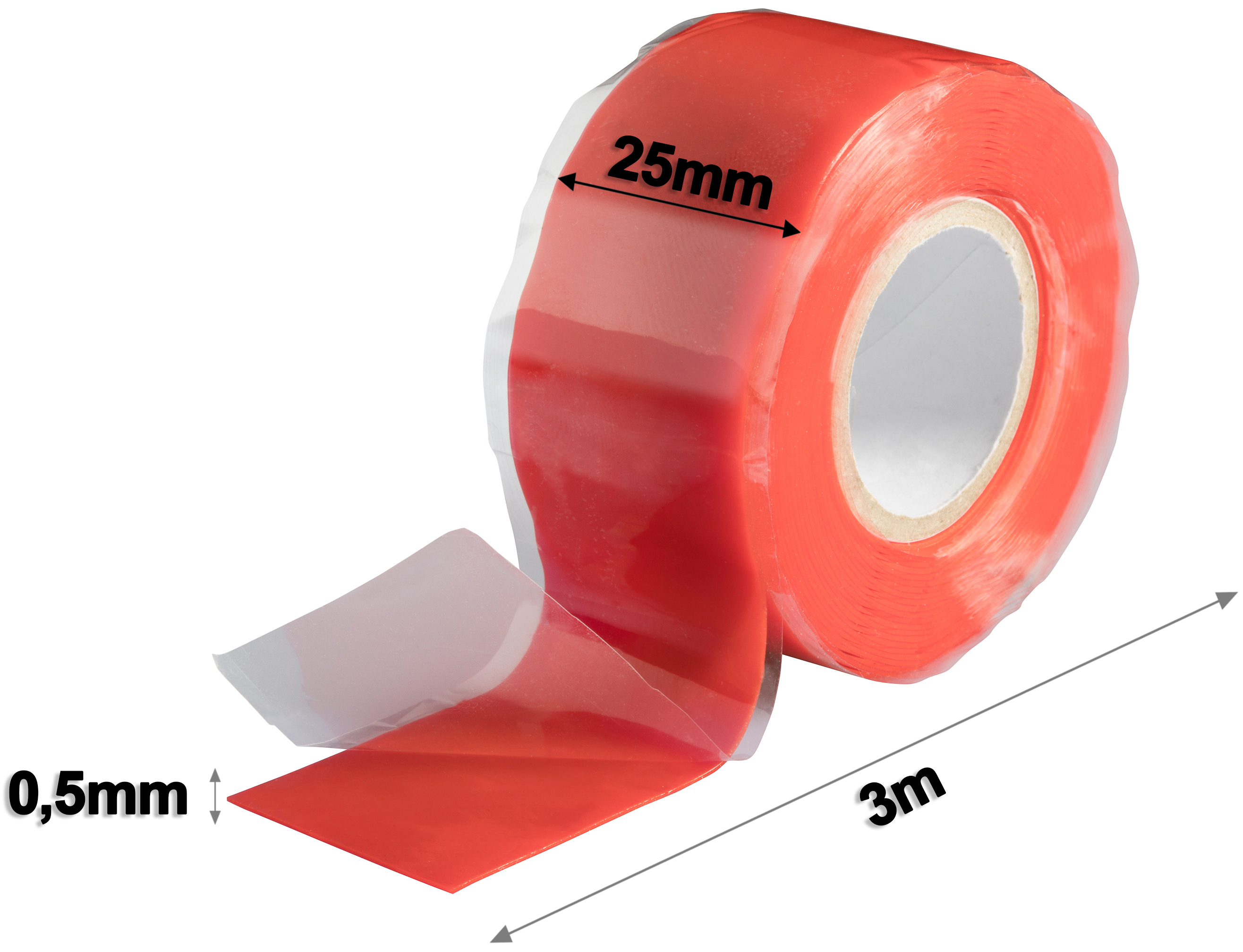 Poppstar selbstverschweißendes Silikonband rot 3m x 25mm