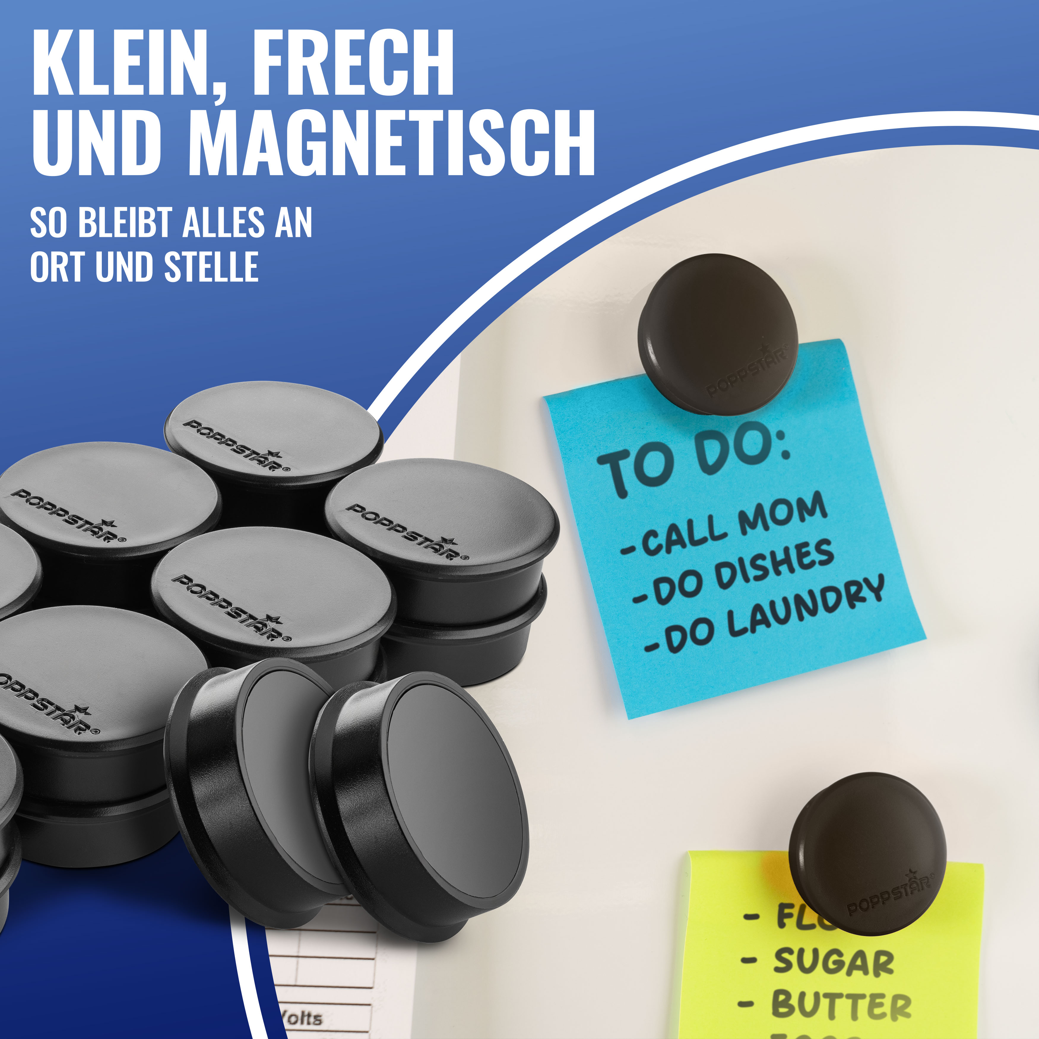 Whiteboard Magnete schwarz (38x11,5 mm, bis 2,5), 20 Stück