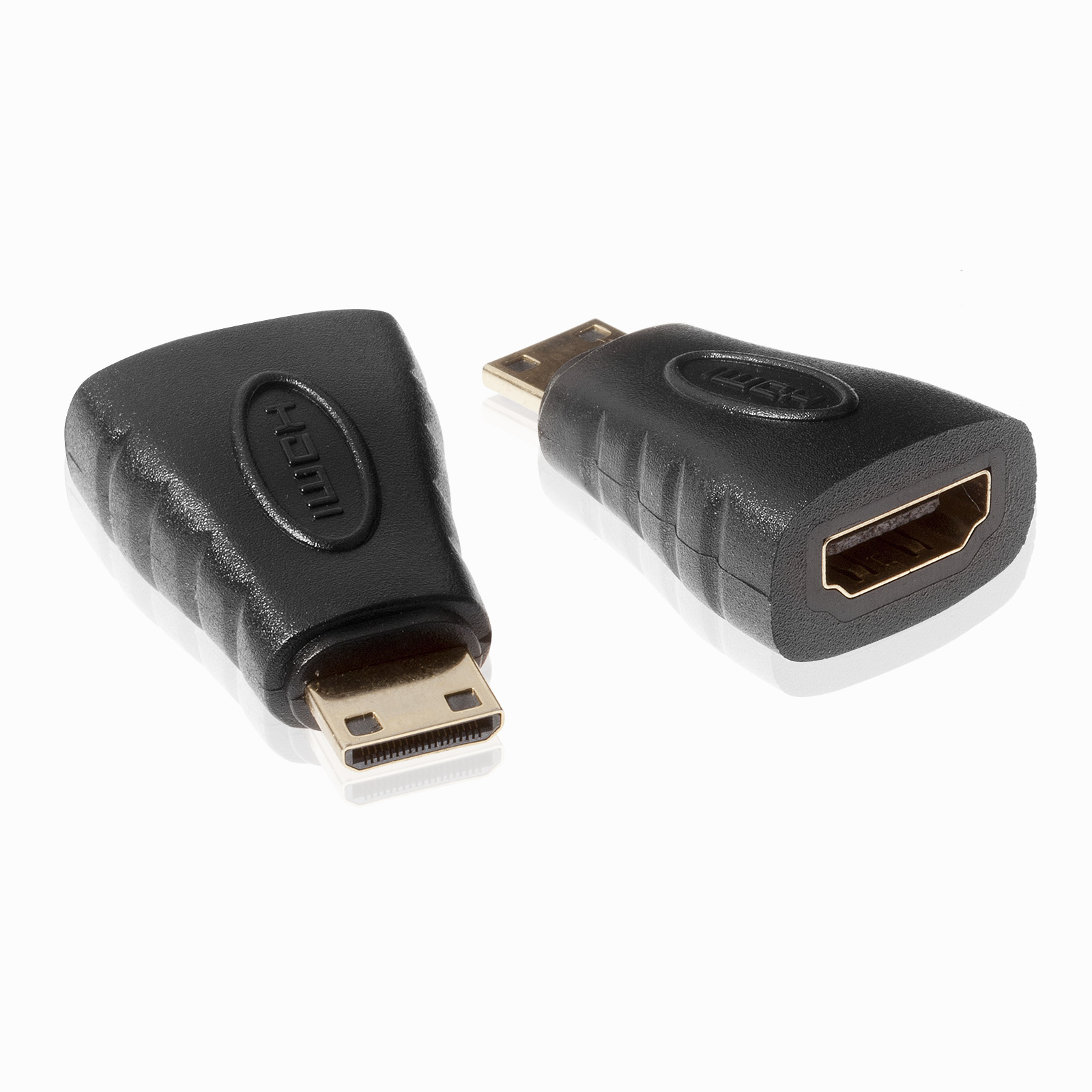 HDMI Buchse auf Mini HDMI Stecker, vergoldete Kontakte, schwarz