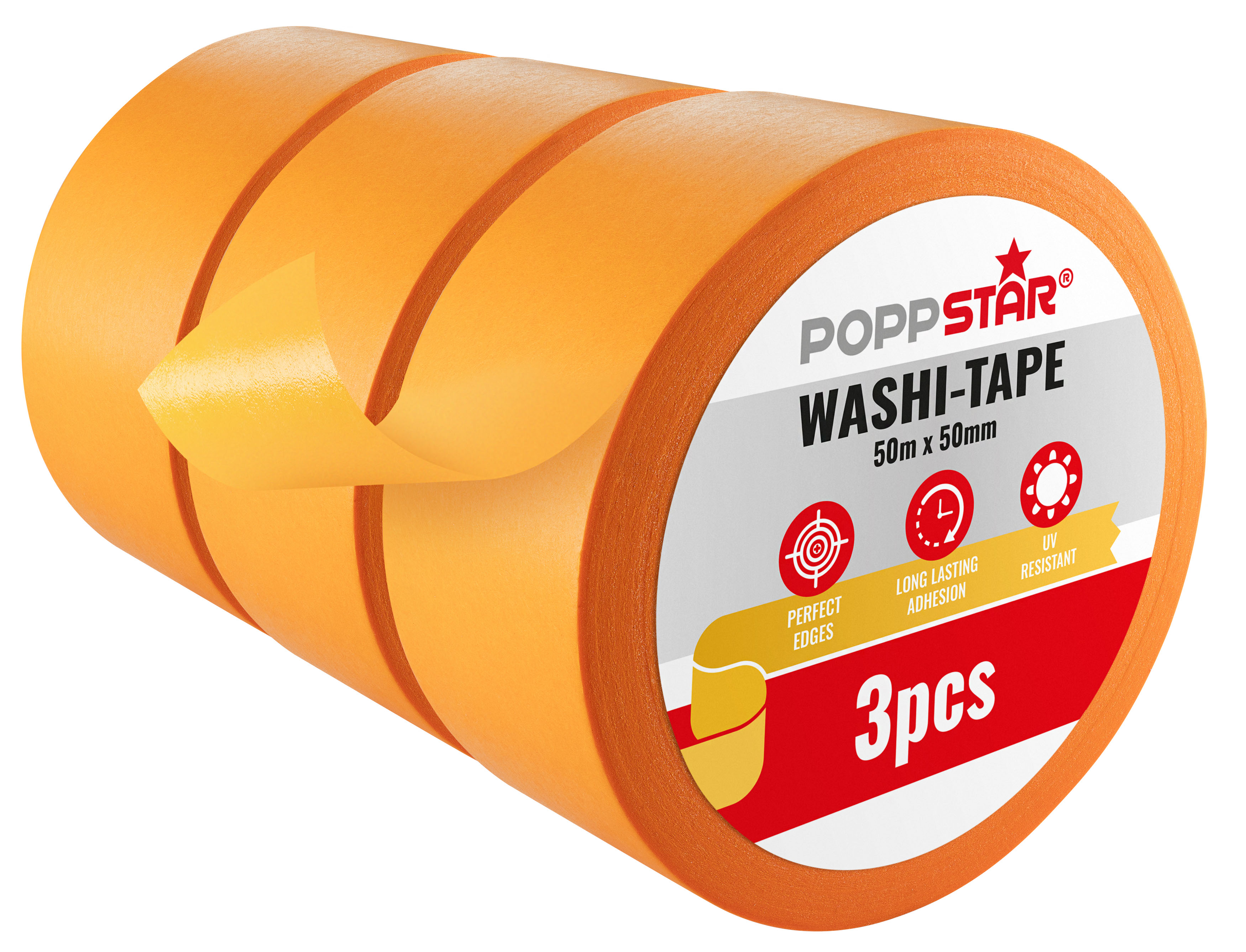 Goldband aus Washi-Papier (50m x 50mm), 3 Rollen
