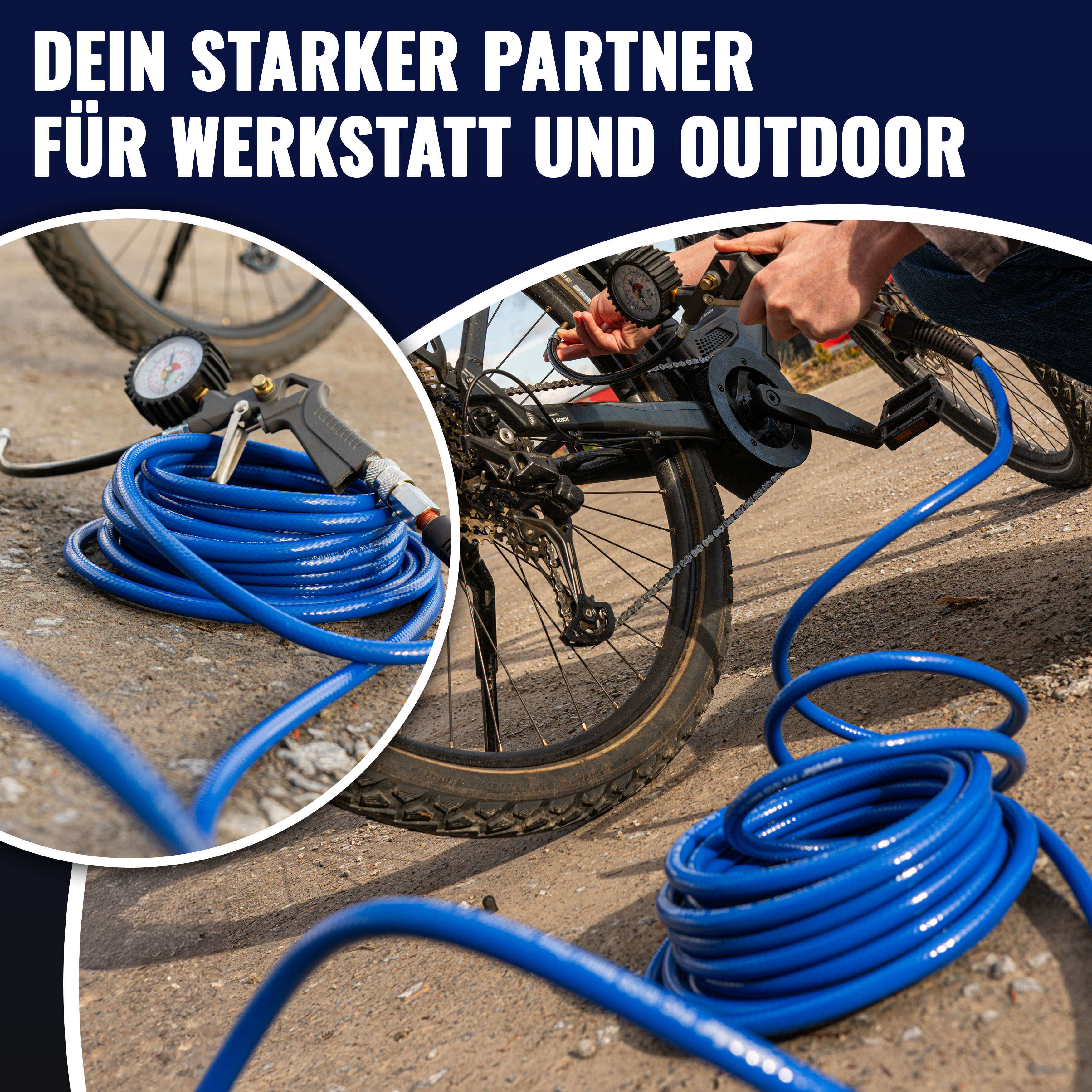 5m PVC Druckluftschlauch mit Schnellkupplung (ID/AD 6/12mm)