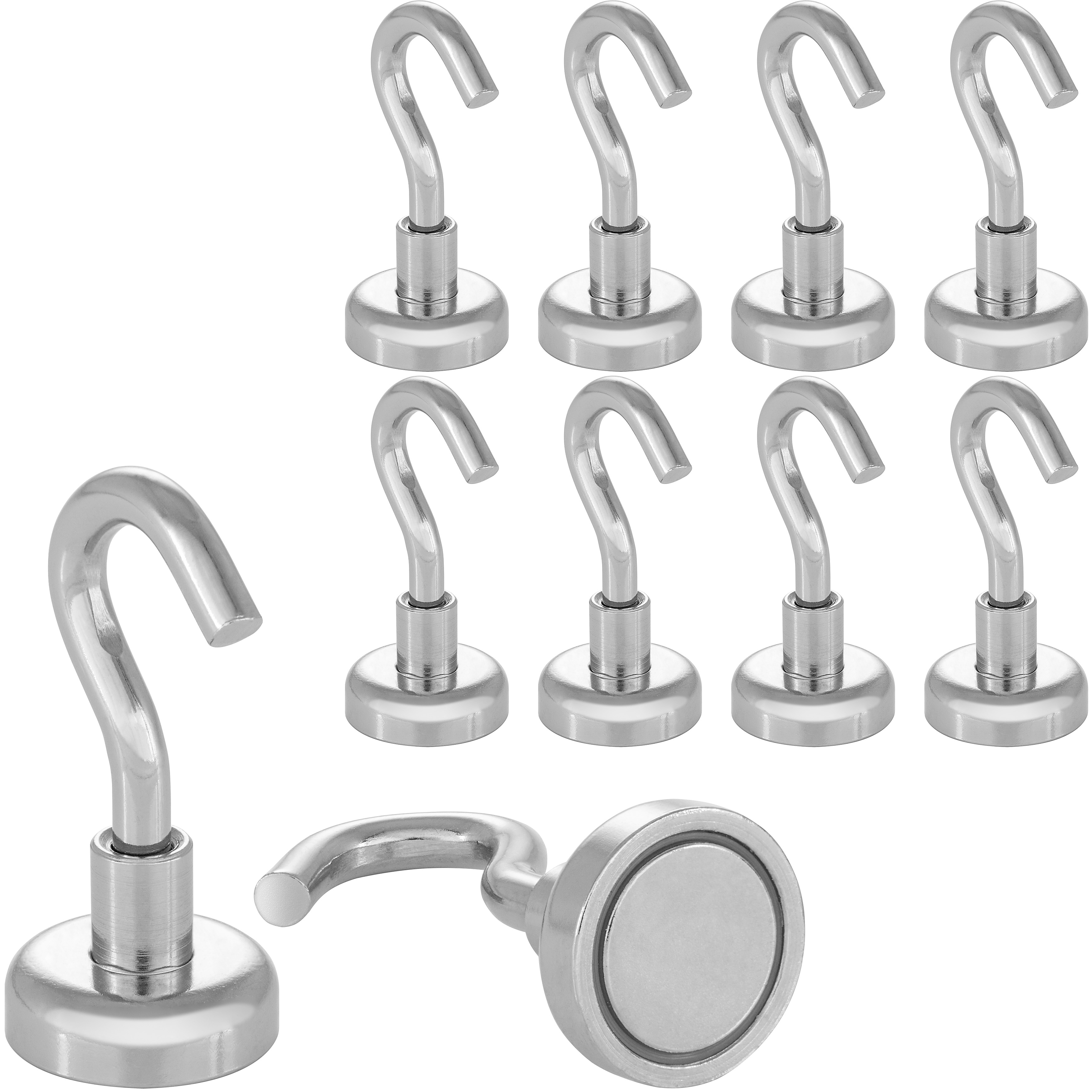 Poppstar 20 Stück Neodym Magnethaken schwarz, klein (Haftkraft 12 kg, Länge 4cm Poppstar 20 Stück Neodym Magnethaken schwarz, klein (Haftkraft 12 kg, Länge 4cm