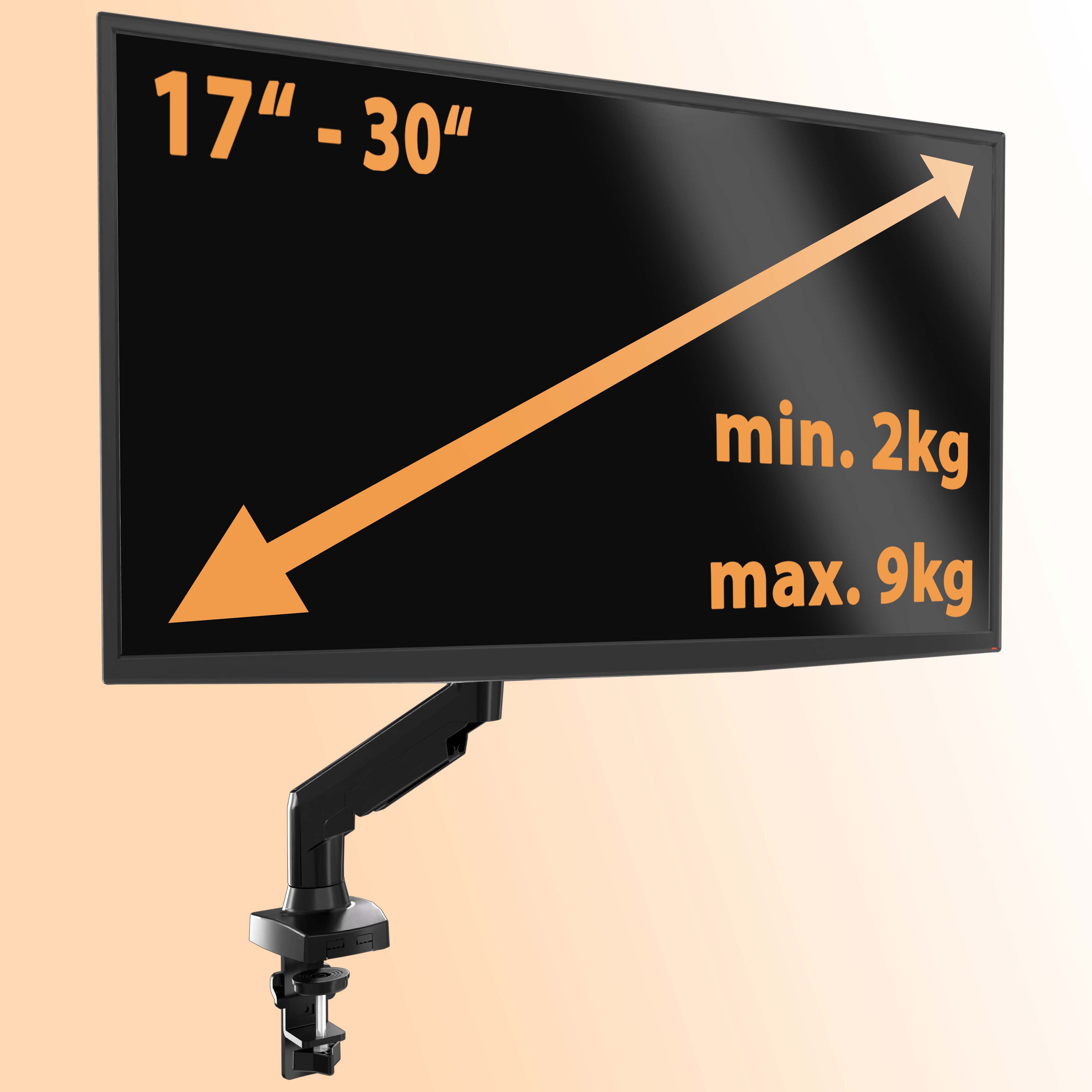 Gasfeder-Monitorarm für Tisch (für 17-30 Zoll Bildschirm bis 9kg)