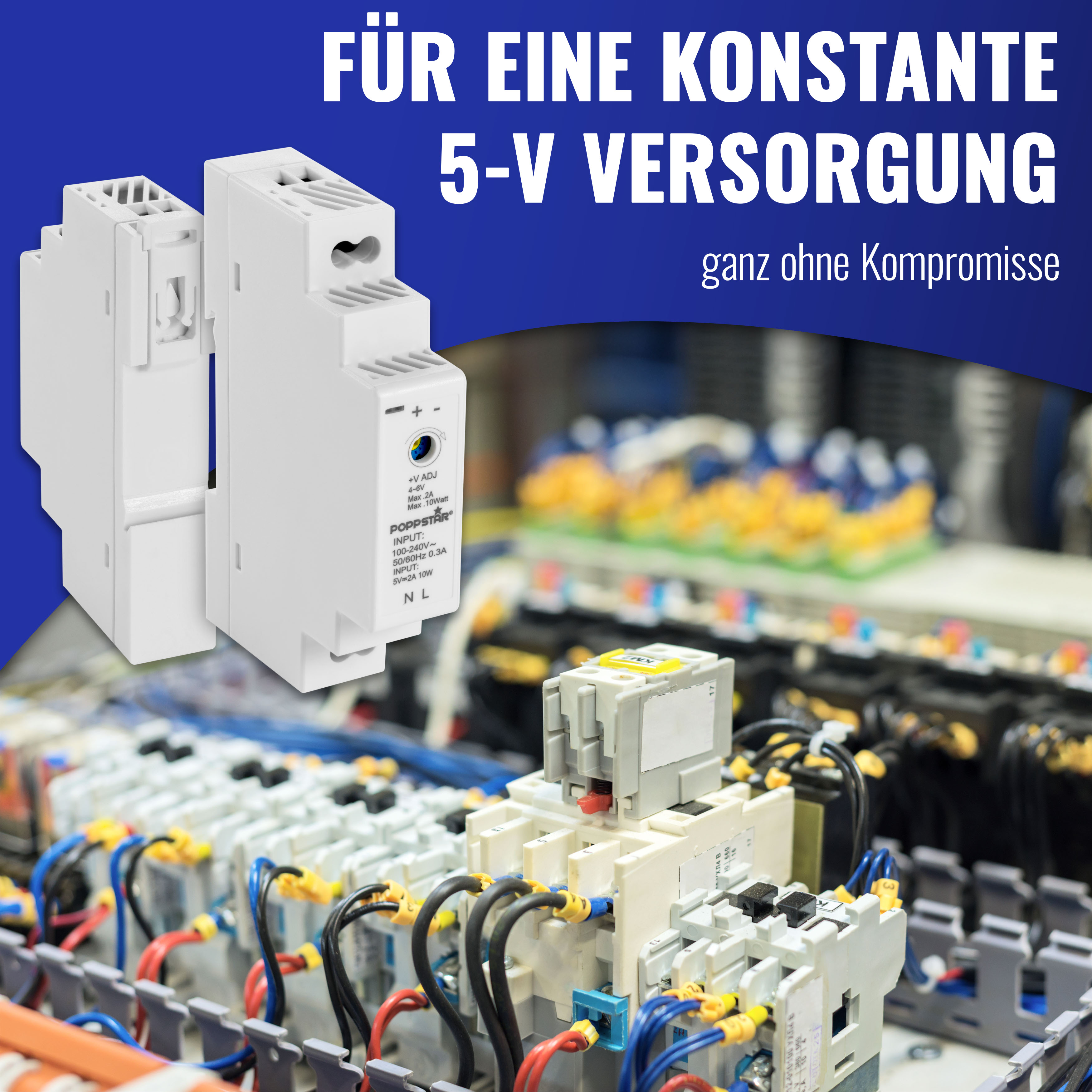 Netzteil für Hutschiene 5V DC 2A 10W (Input 100-240V AC)