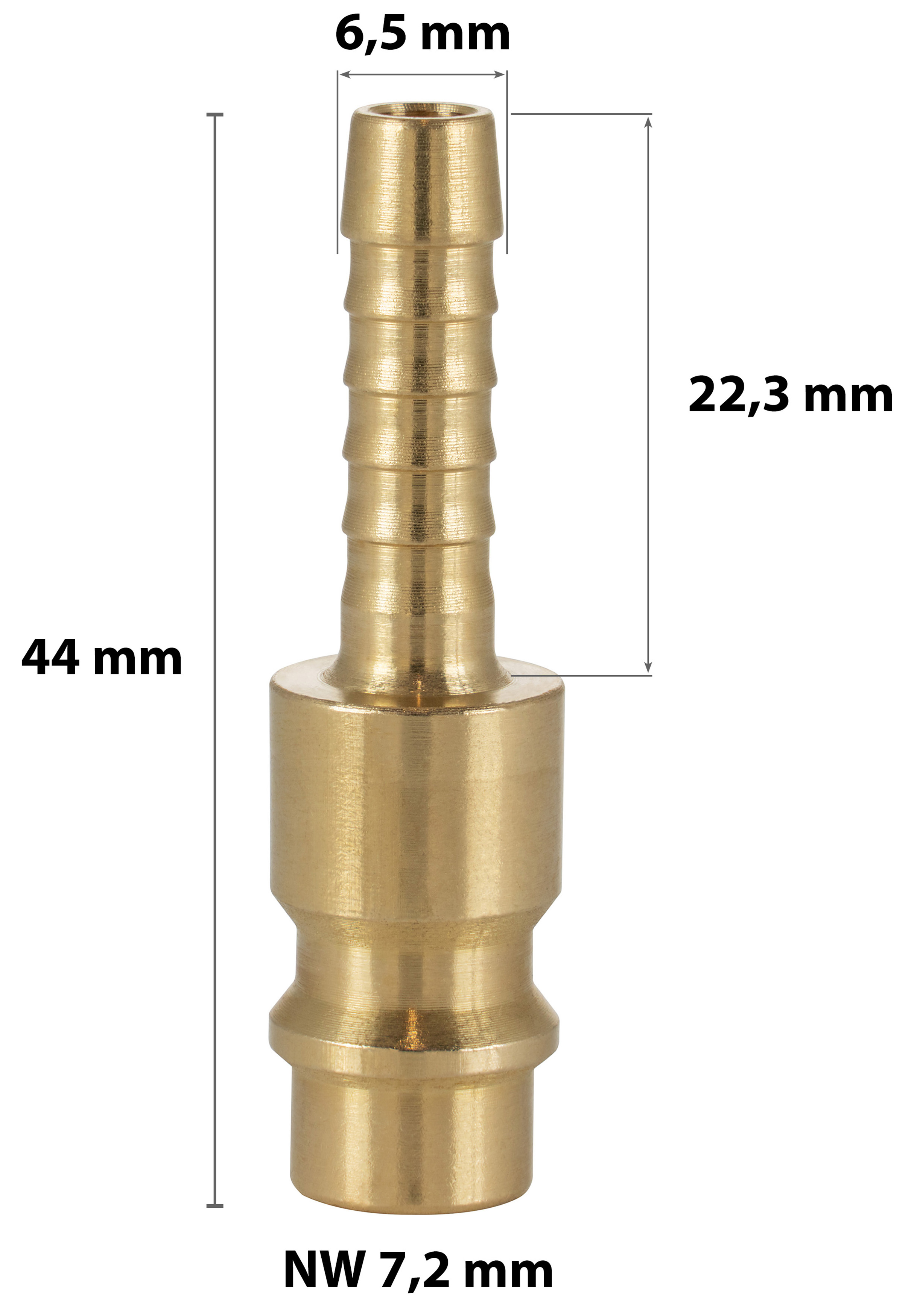 2 Druckluft-Kupplungen Stecknippel mit Tülle 6mm