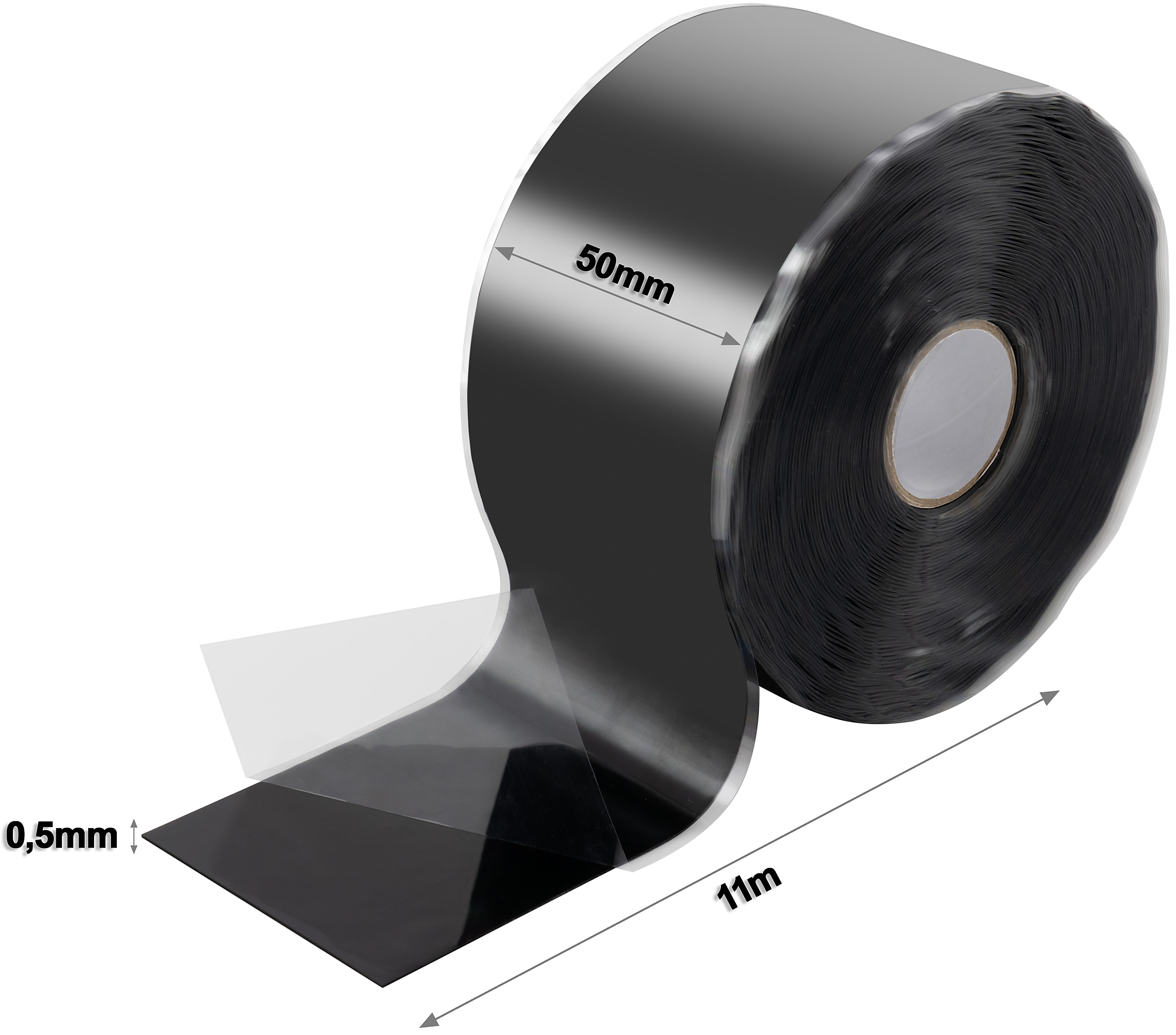Poppstar selbstverschweißendes Silikonband schwarz 11m x 50mm