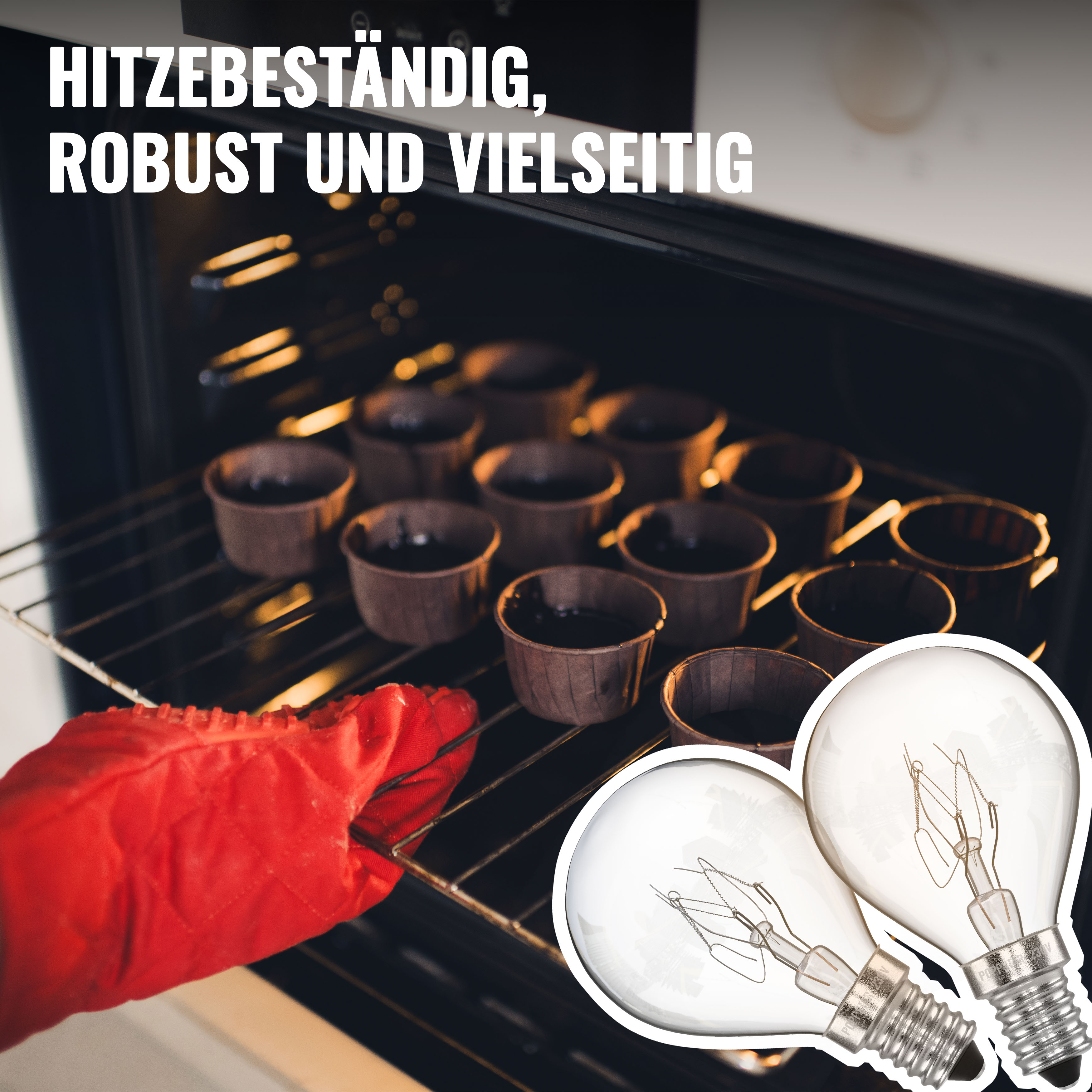 4x Backofenlampe E14 25 Watt G45 bis 300 °C (2400K warmweiß)