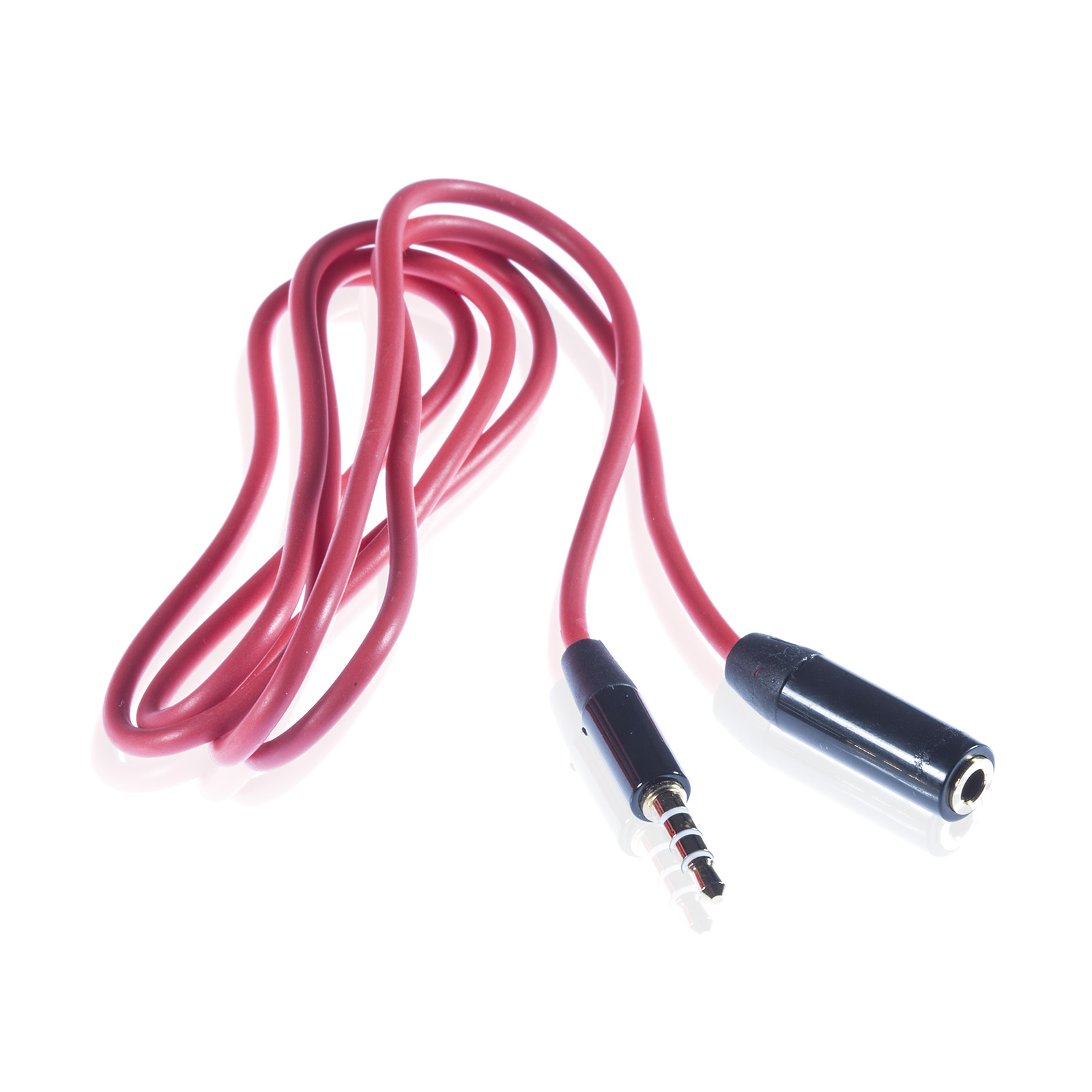 Poppstar 3,5mm Audio Klinken-Kabel Stecker - Buchse 1m Verlängerungskabel Stereo
