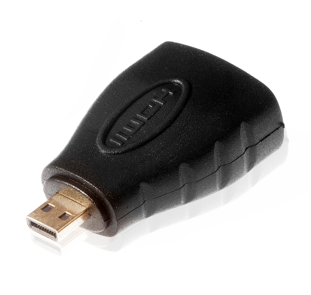 HDMI Adapter, Micro HDMI Stecker auf HDMI Buchse, schwarz