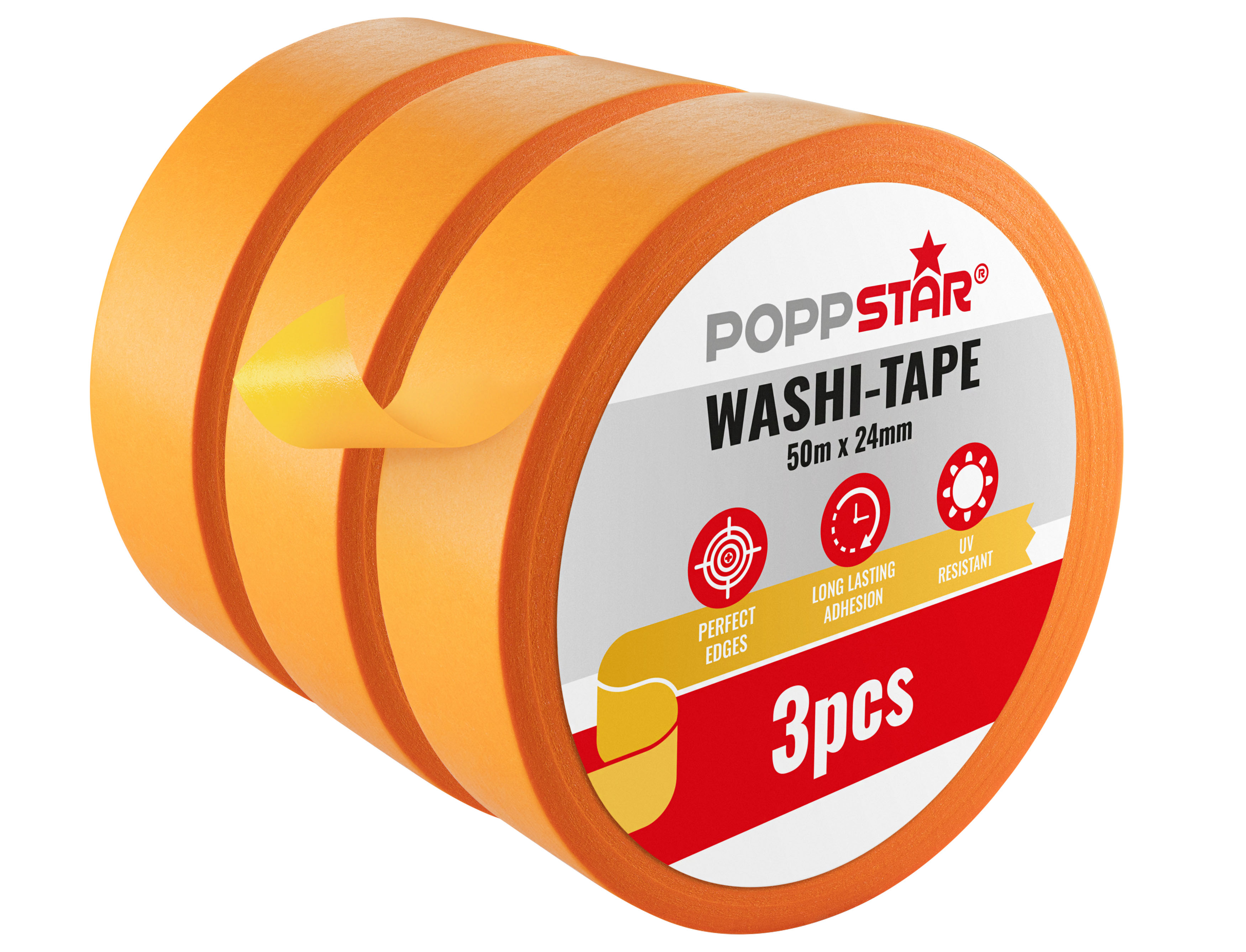 Goldband aus Washi-Papier (50m x 24mm), 3 Rollen