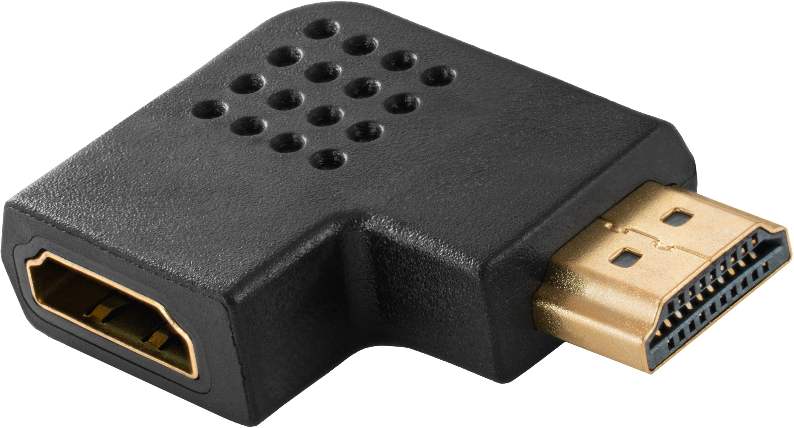 HDMI Winkelstecker 270 ° horizontal, Stecker auf Buchse, schwarz HDMI Winkelstecker 270 ° horizontal, Stecker auf Buchse, schwarz